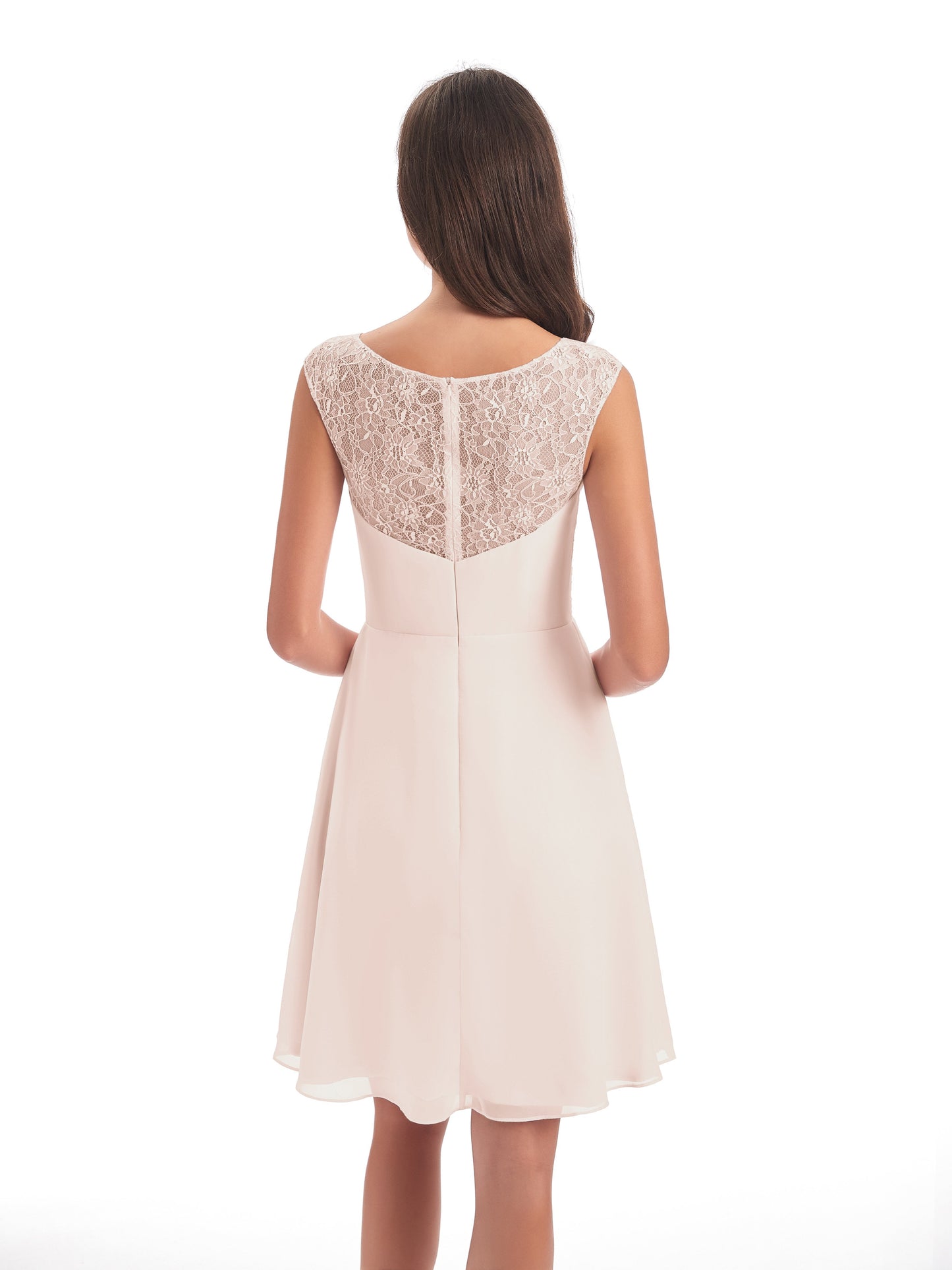 Zendaya Knee Length V-neck Chiffon Bridesmaid Dresses