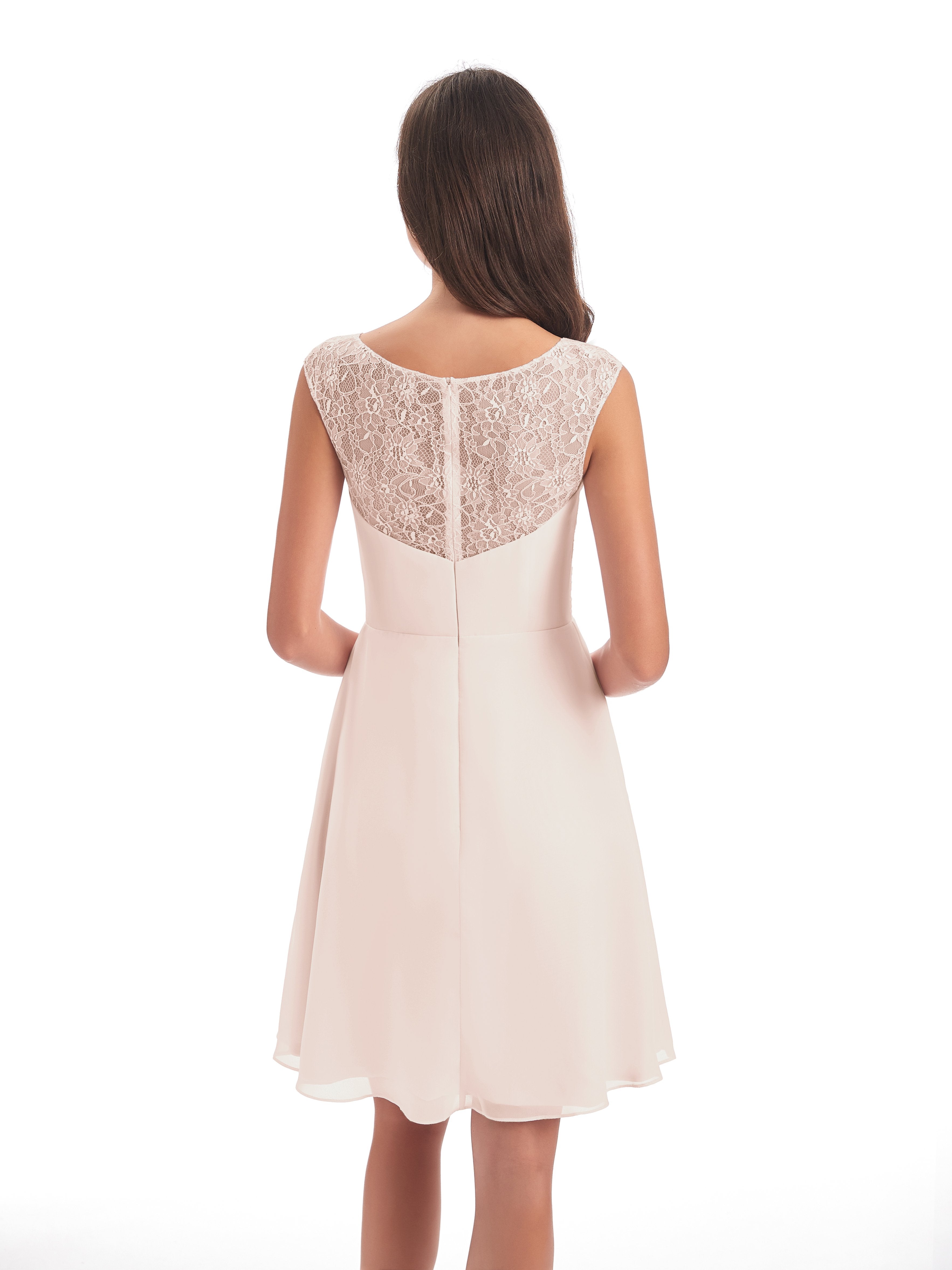 Zendaya Knee Length V-neck Chiffon Bridesmaid Dresses