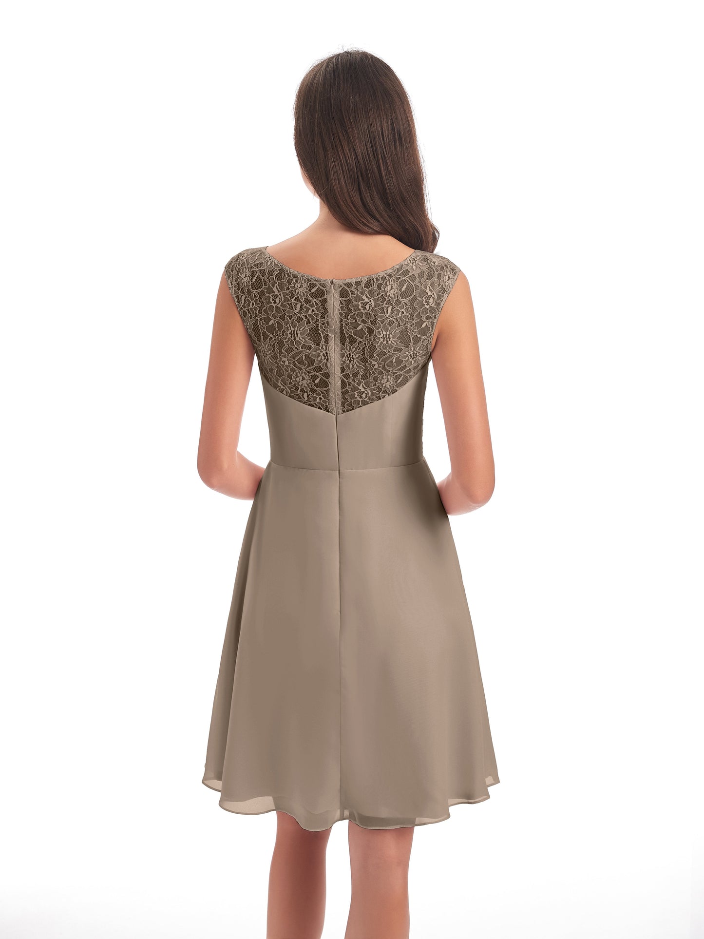 Zendaya Knee Length V-neck Chiffon Bridesmaid Dresses