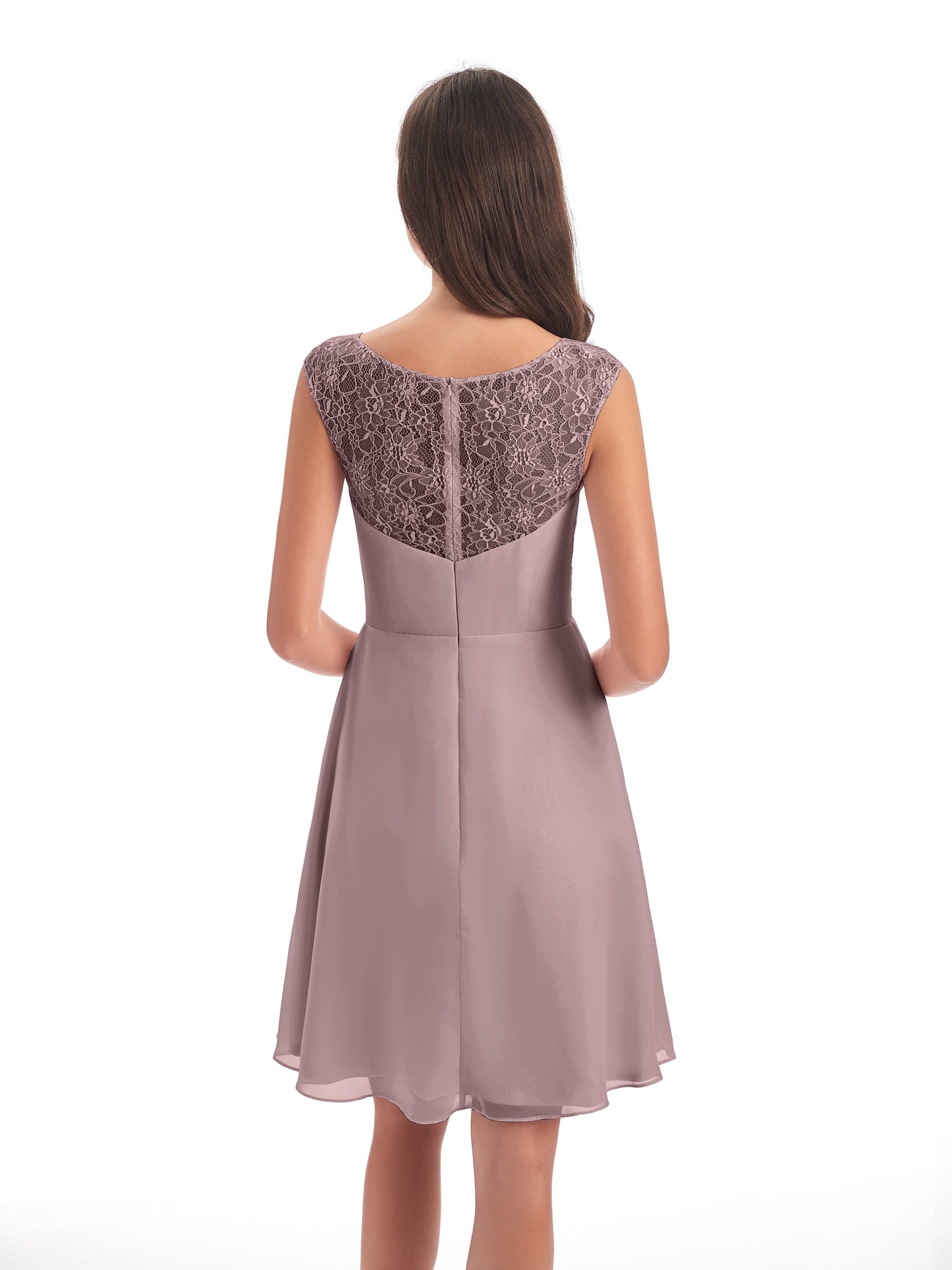 Zendaya Knee Length V-neck Chiffon Bridesmaid Dresses