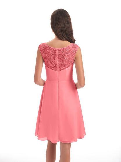 Zendaya Knee Length V-neck Chiffon Bridesmaid Dresses