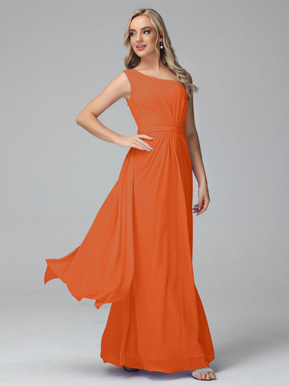 Daphne One Shoulder Chiffon Bridesmaid Dresses With Split