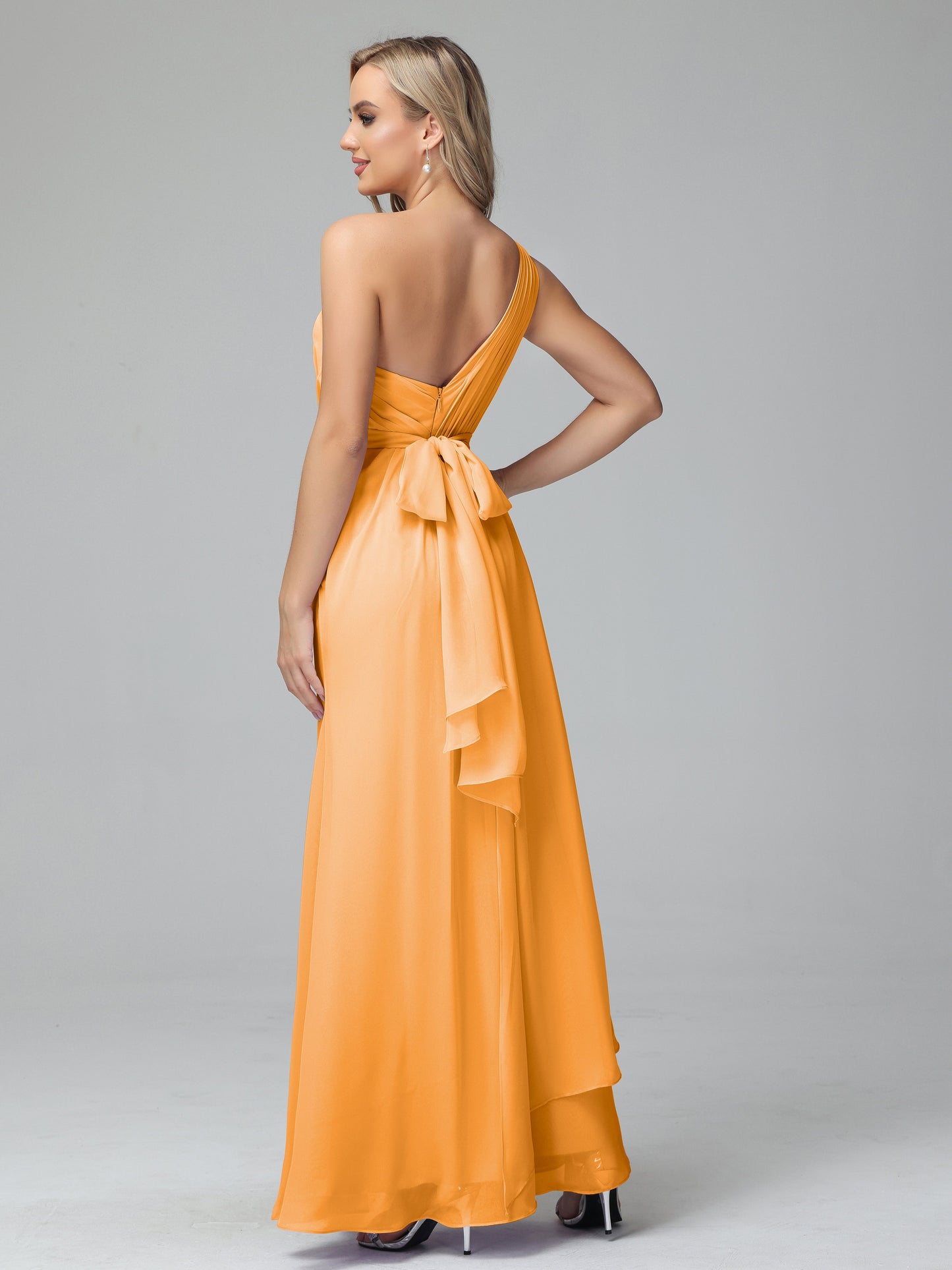 Daphne One Shoulder Chiffon Bridesmaid Dresses With Split