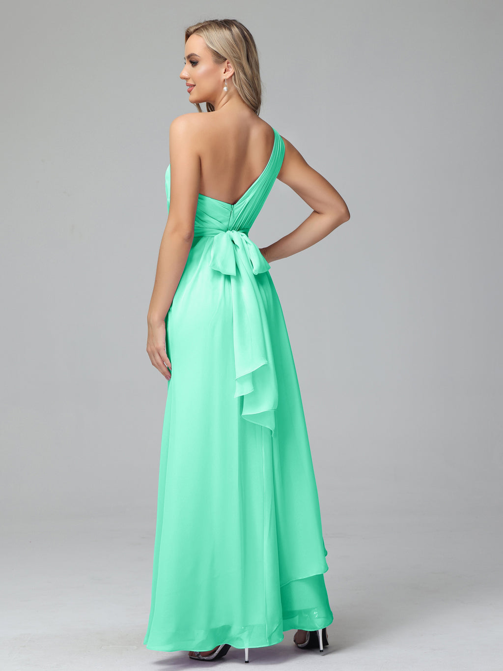 Daphne One Shoulder Chiffon Bridesmaid Dresses With Split
