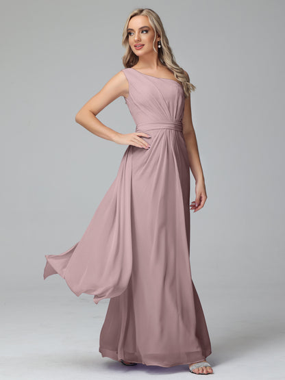 Daphne One Shoulder Chiffon Bridesmaid Dresses With Split