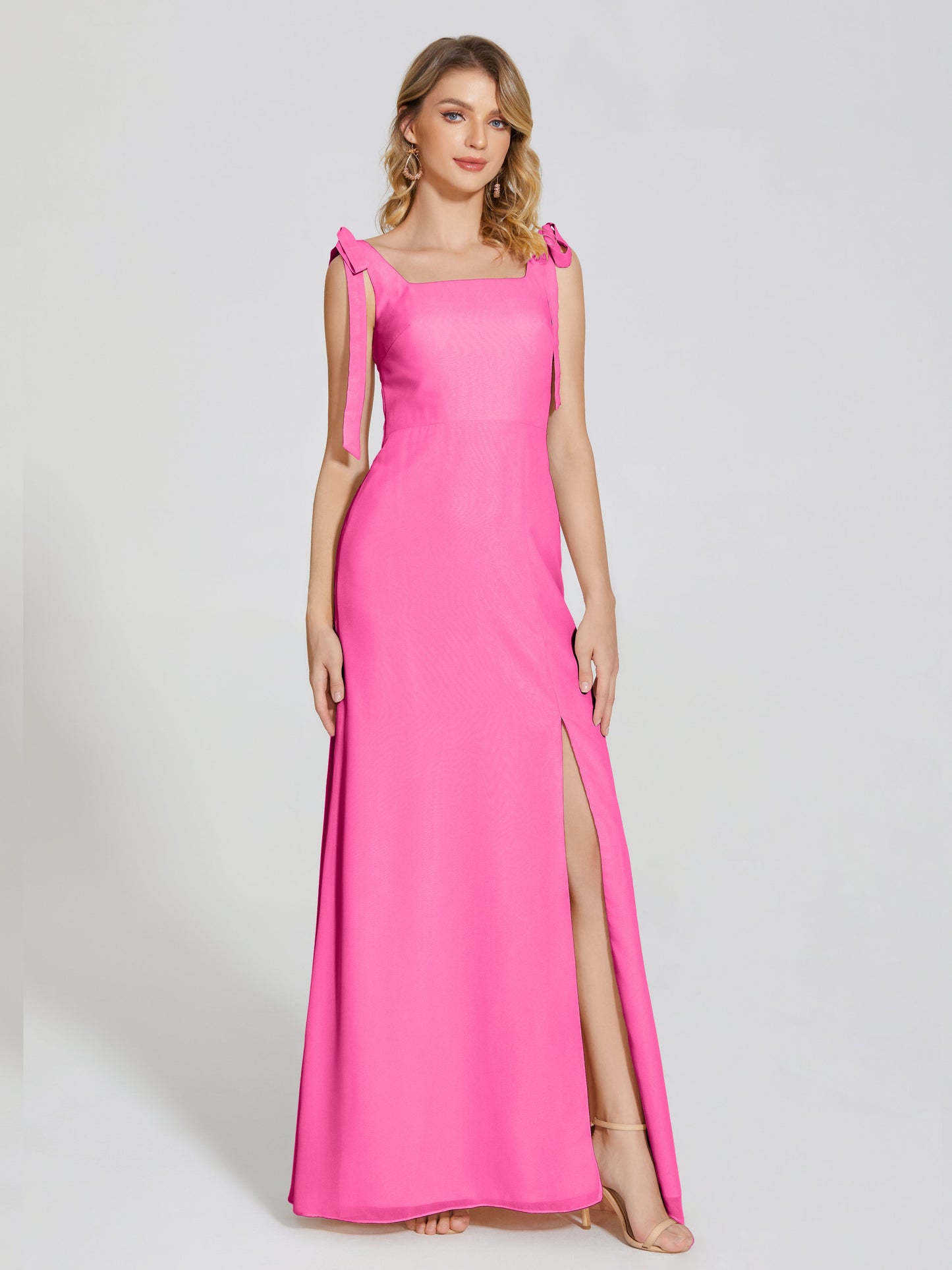 Michelle Detachable Bow-knot Square Bridesmaid Dress