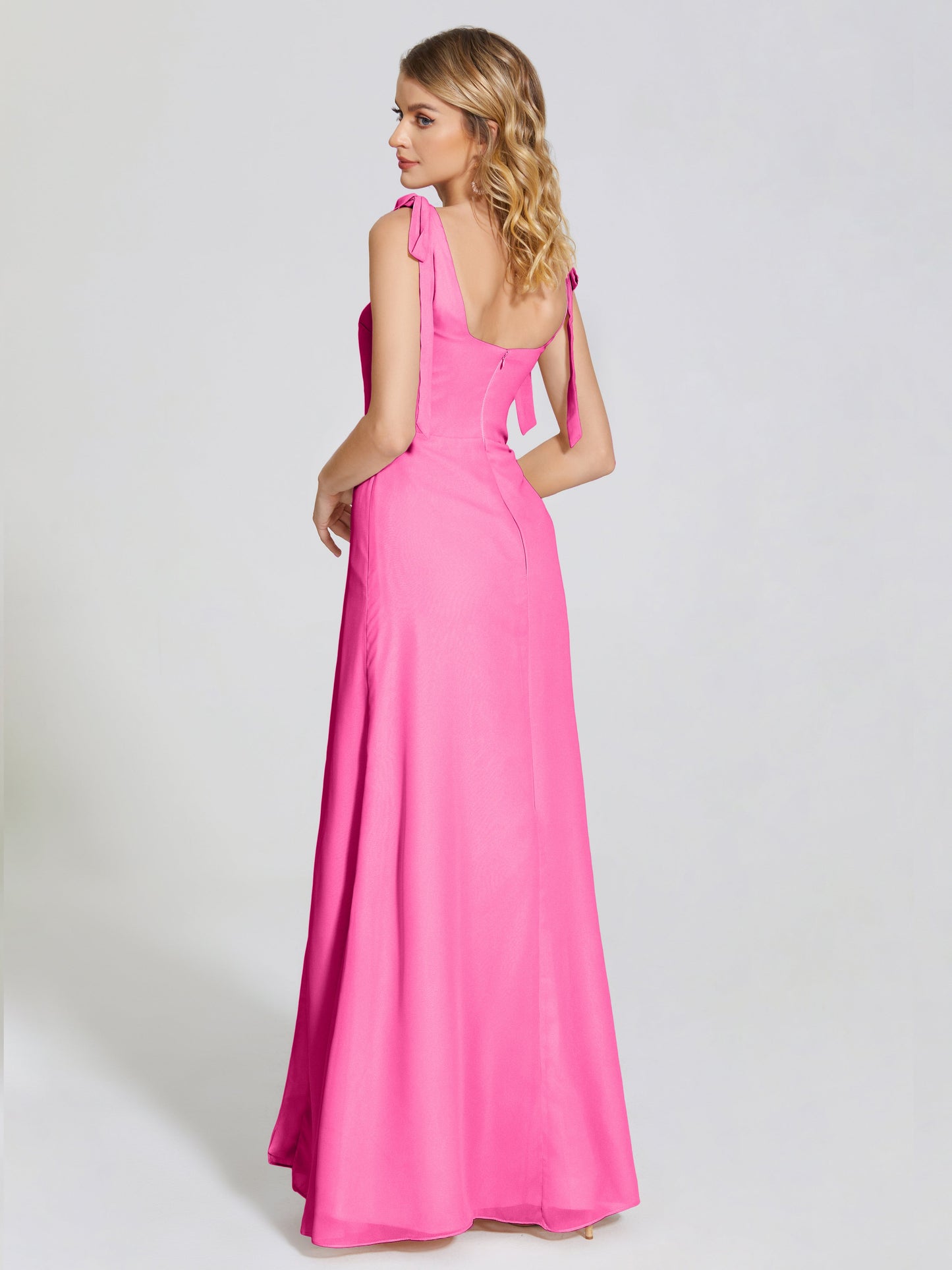 Michelle Detachable Bow-knot Square Bridesmaid Dress