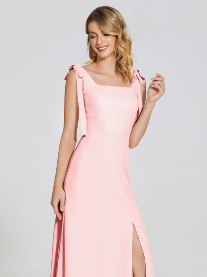 Michelle Detachable Bow-knot Square Bridesmaid Dress