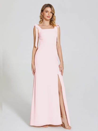 Michelle Detachable Bow-knot Square Bridesmaid Dress