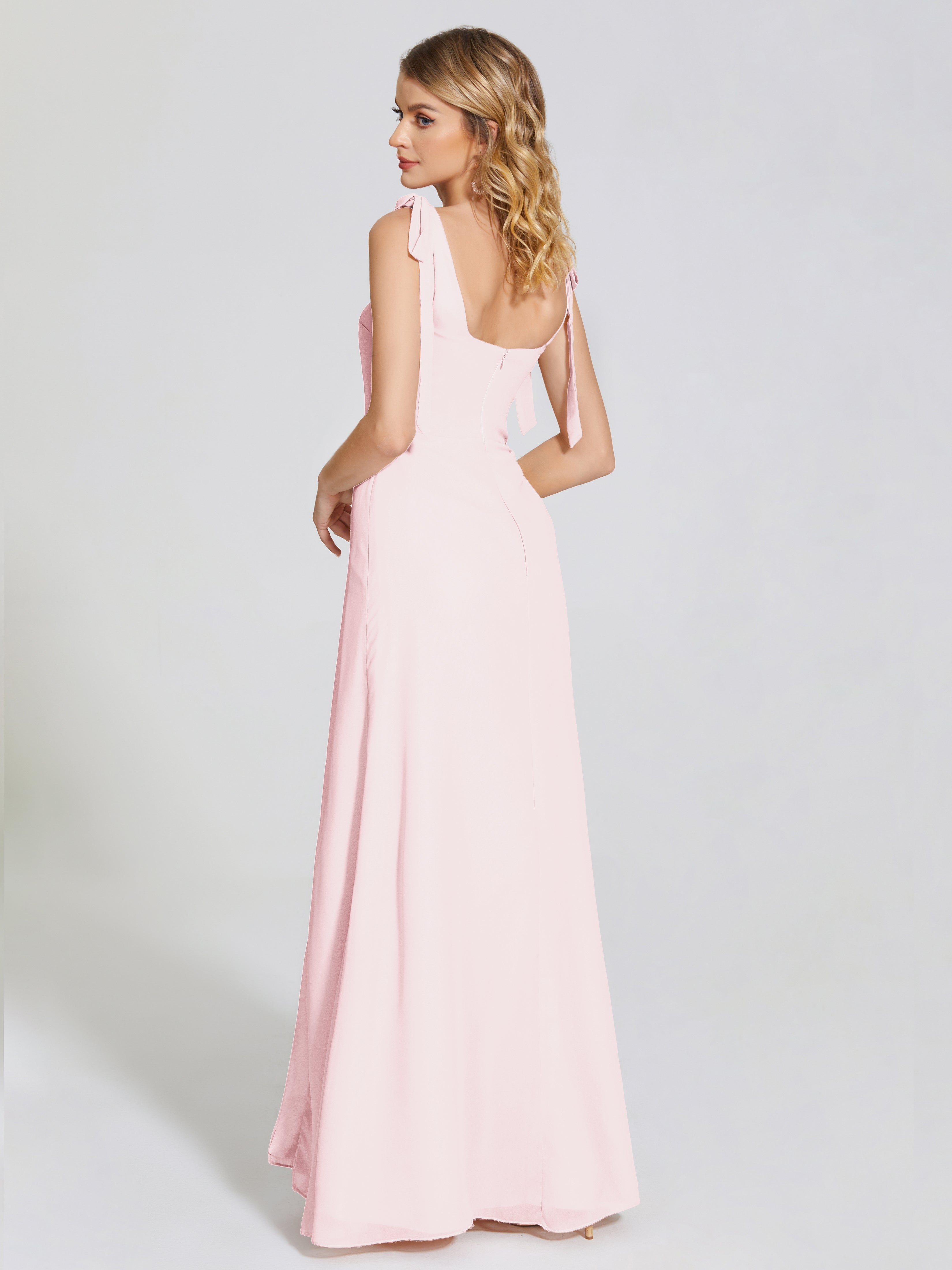 Michelle Detachable Bow-knot Square Bridesmaid Dress