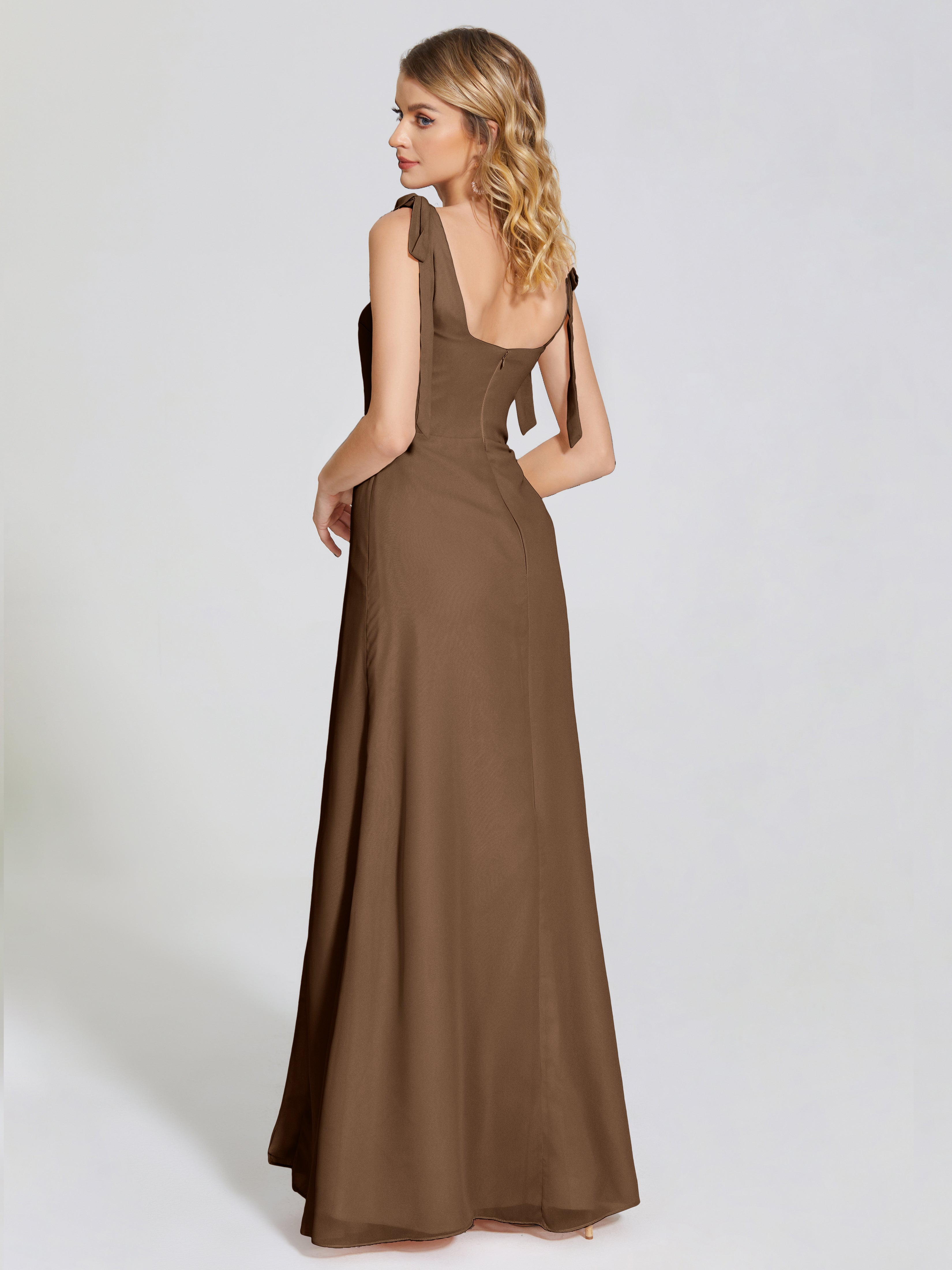 Michelle Detachable Bow-knot Square Bridesmaid Dress