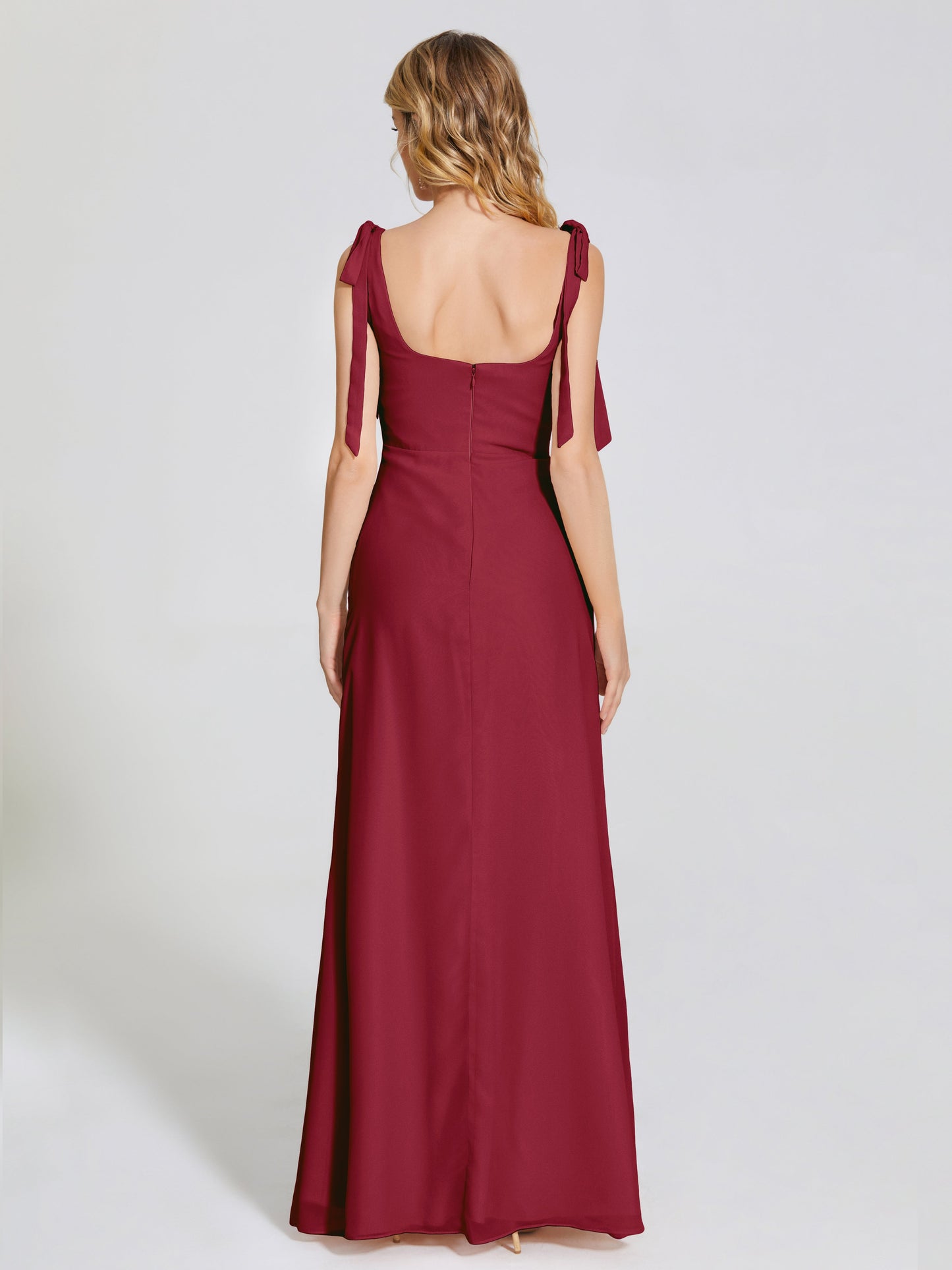 Michelle Detachable Bow-knot Square Bridesmaid Dress
