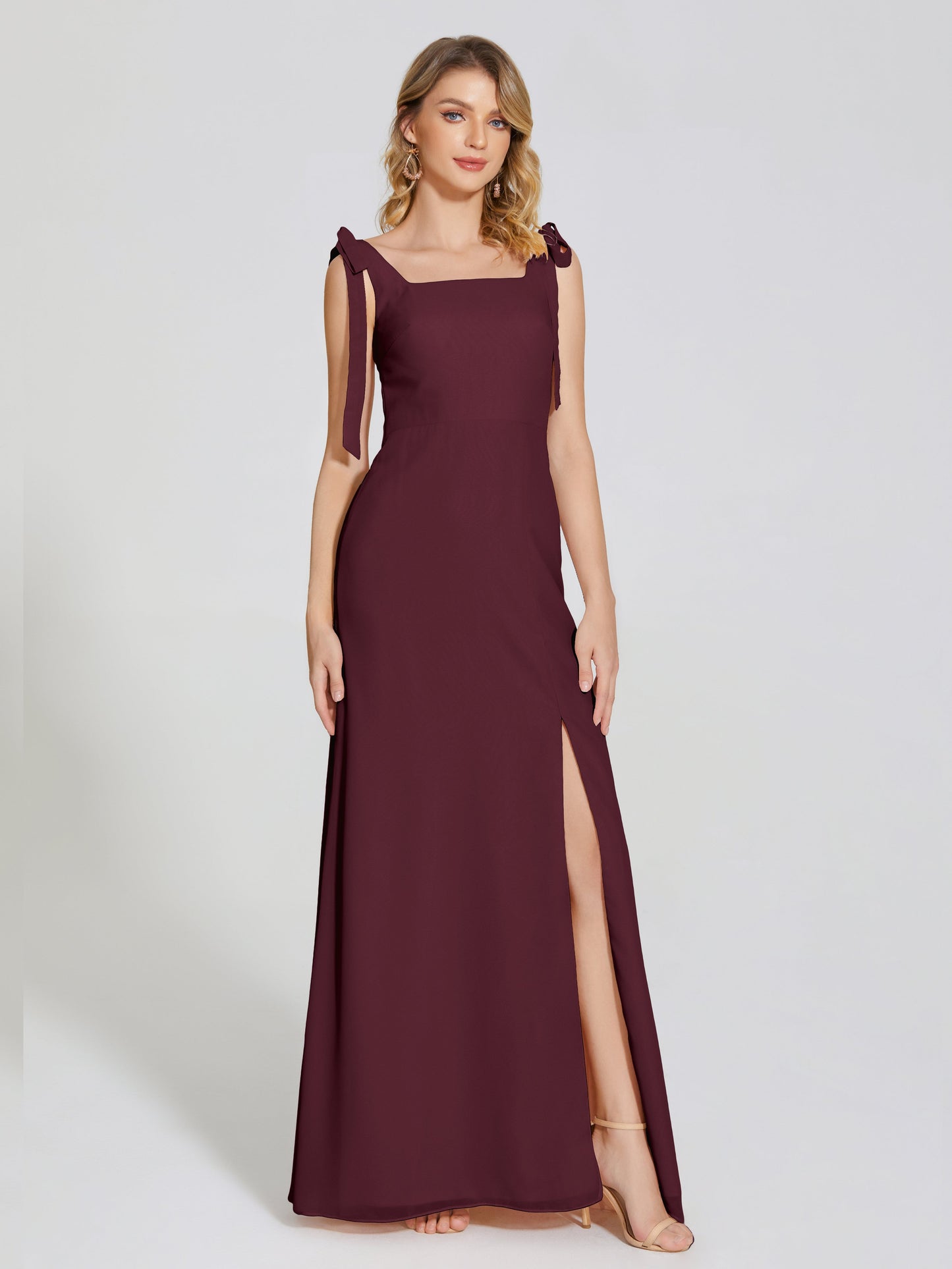 Michelle Detachable Bow-knot Square Bridesmaid Dress