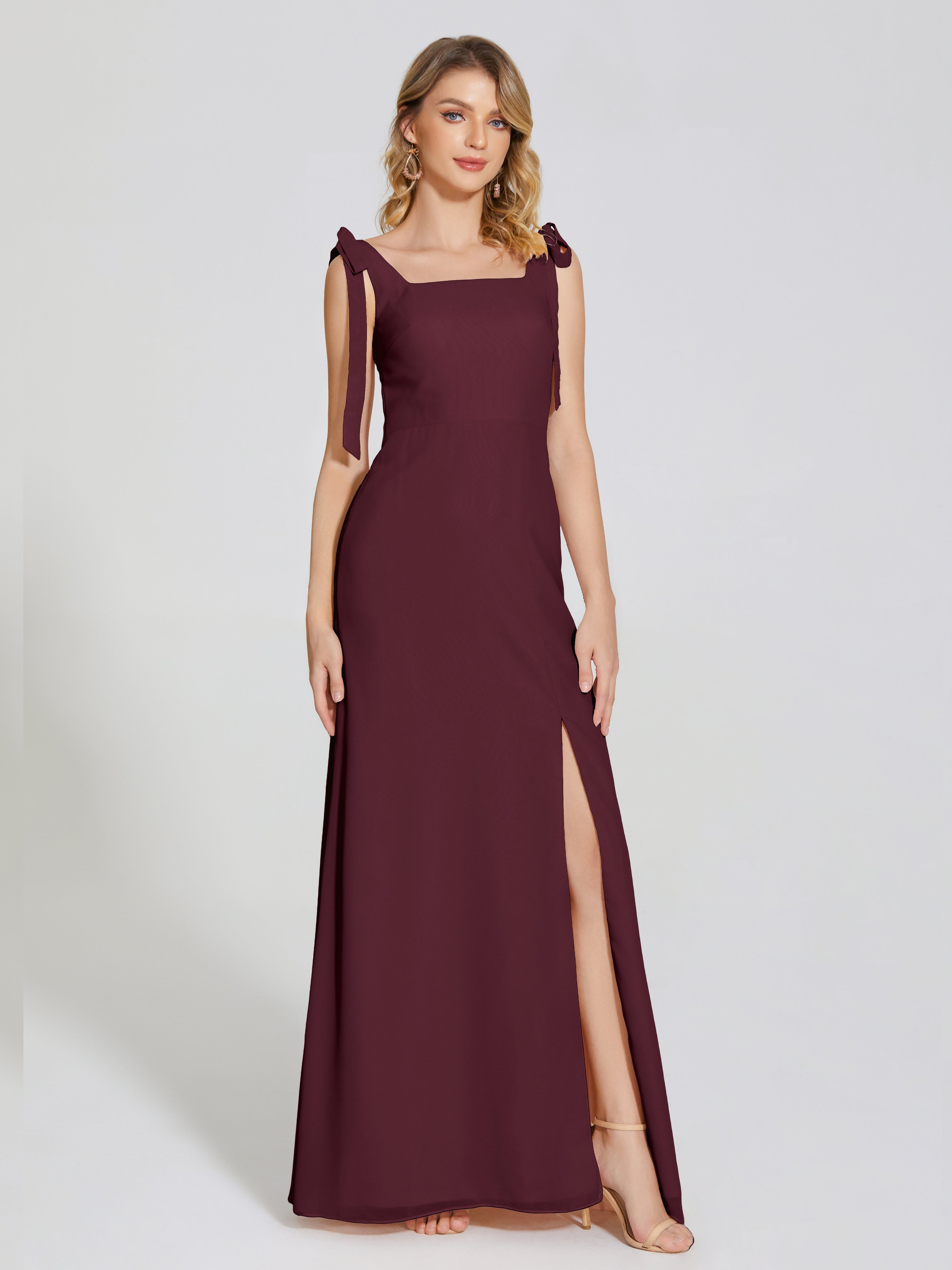 Michelle Detachable Bow-knot Square Bridesmaid Dress