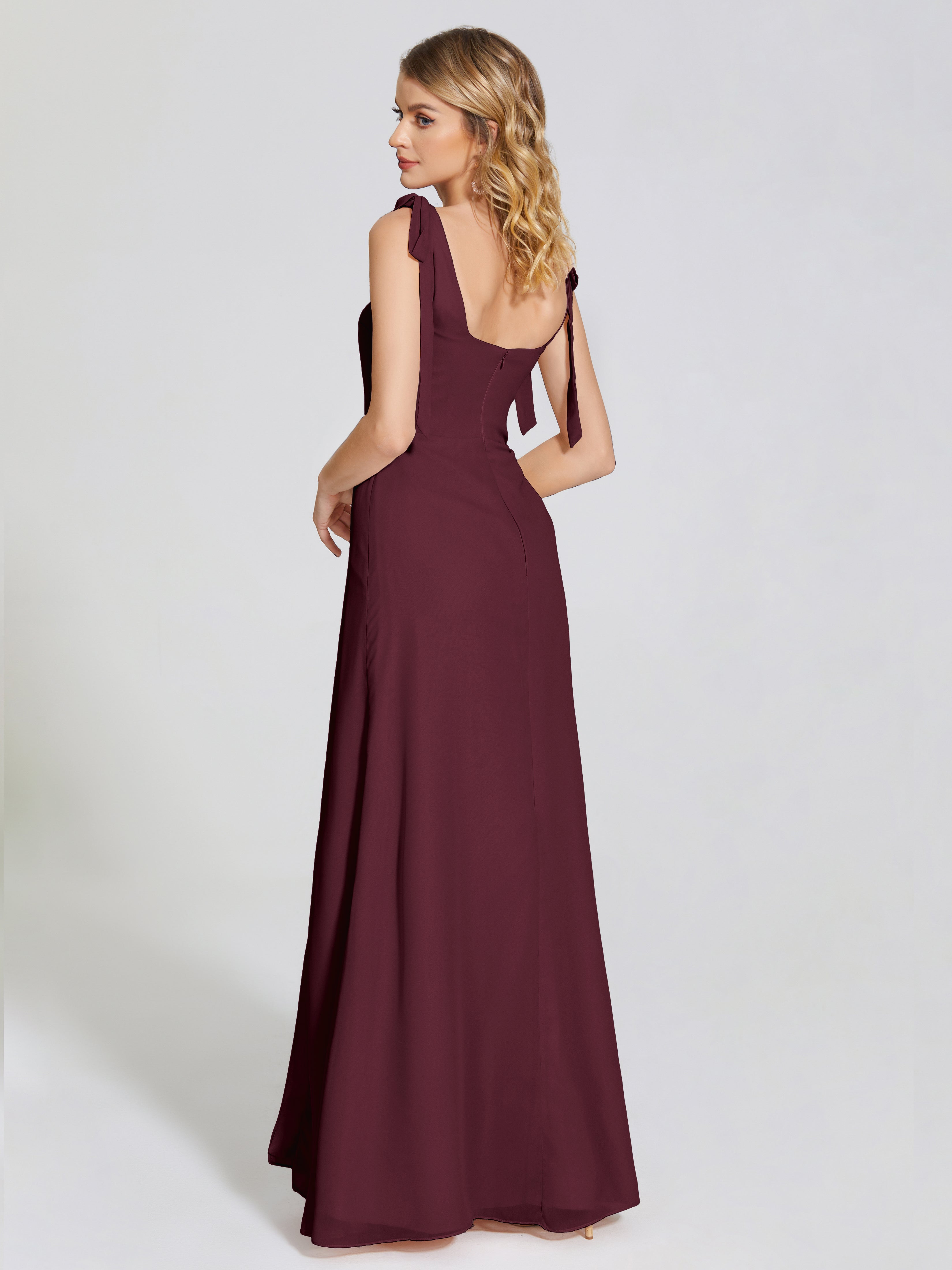 Michelle Detachable Bow-knot Square Bridesmaid Dress