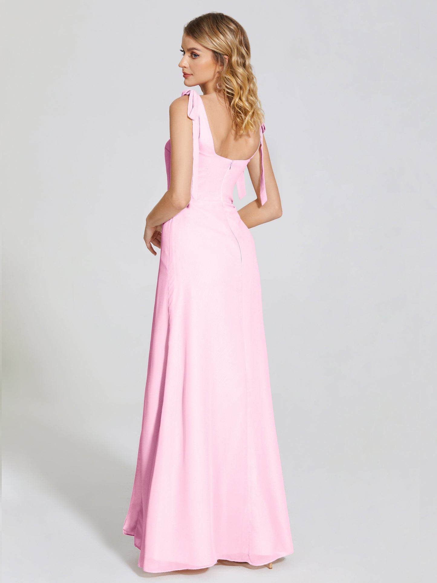 Michelle Detachable Bow-knot Square Bridesmaid Dress