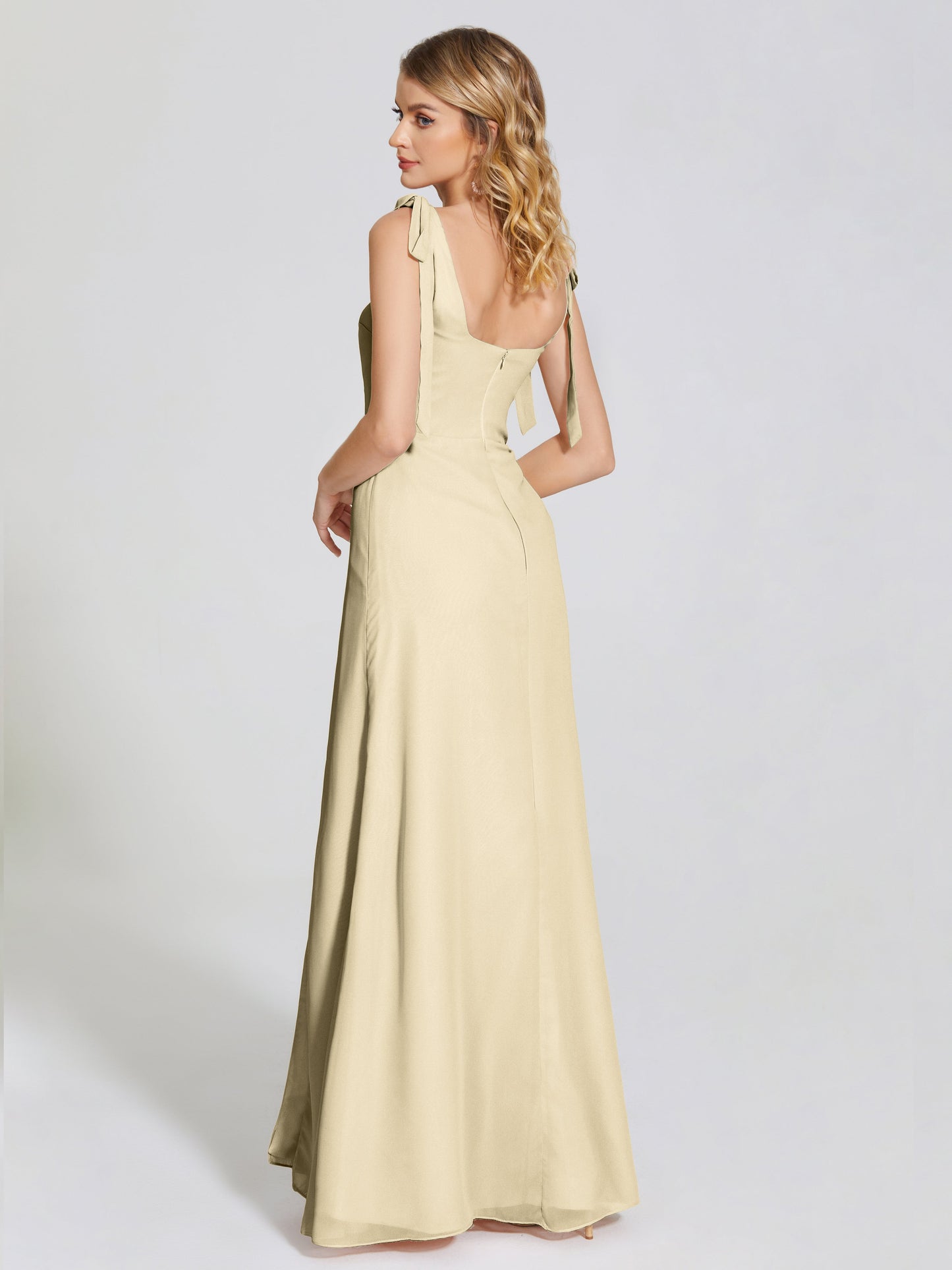 Michelle Detachable Bow-knot Square Bridesmaid Dress