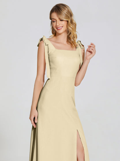 Michelle Detachable Bow-knot Square Bridesmaid Dress