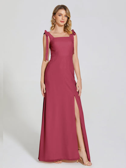 Michelle Detachable Bow-knot Square Bridesmaid Dress