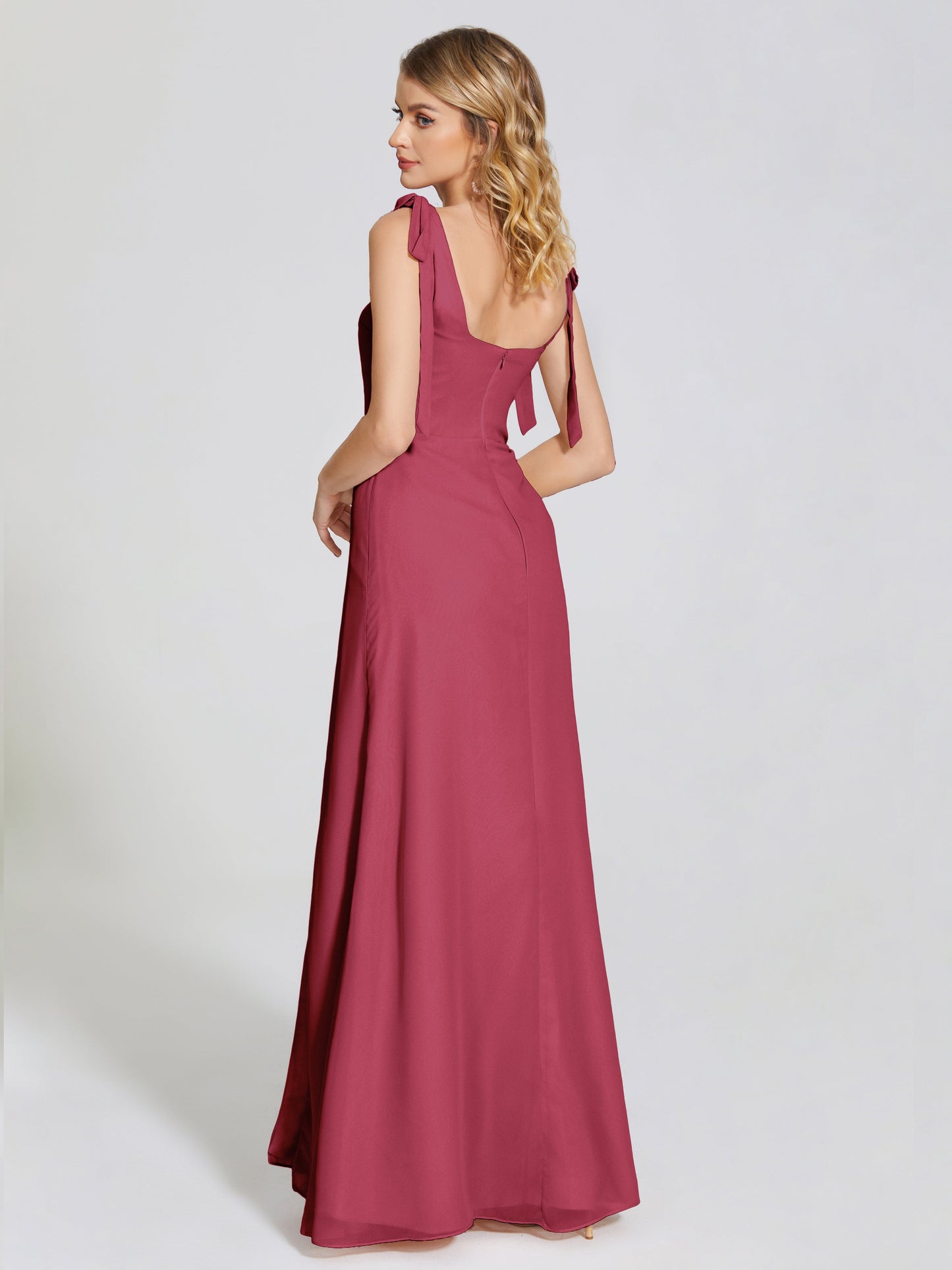 Michelle Detachable Bow-knot Square Bridesmaid Dress