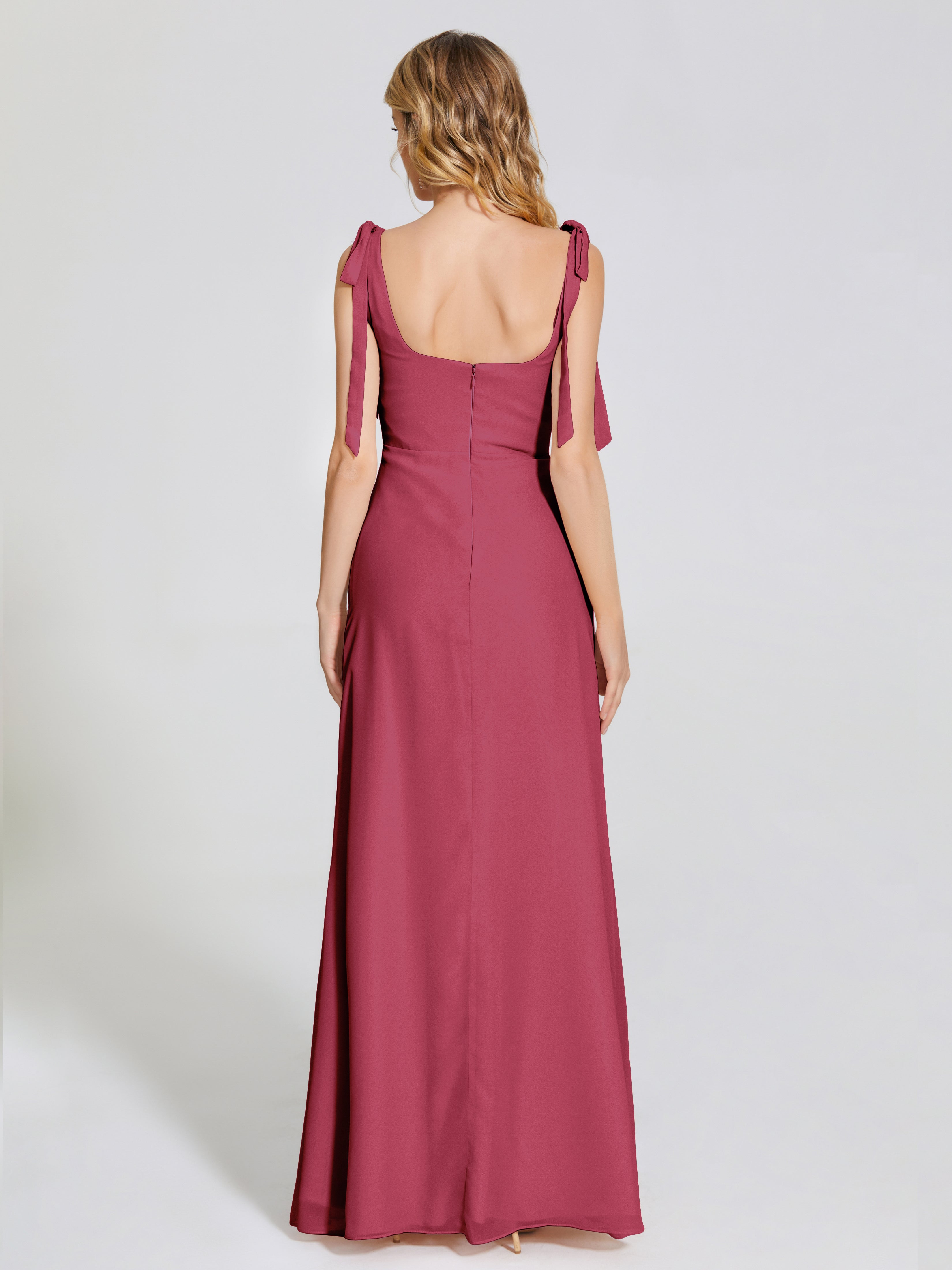 Michelle Detachable Bow-knot Square Bridesmaid Dress