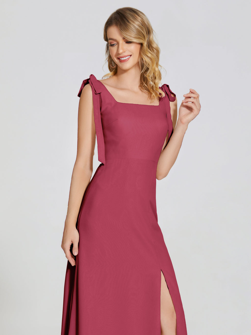 Michelle Detachable Bow-knot Square Bridesmaid Dress