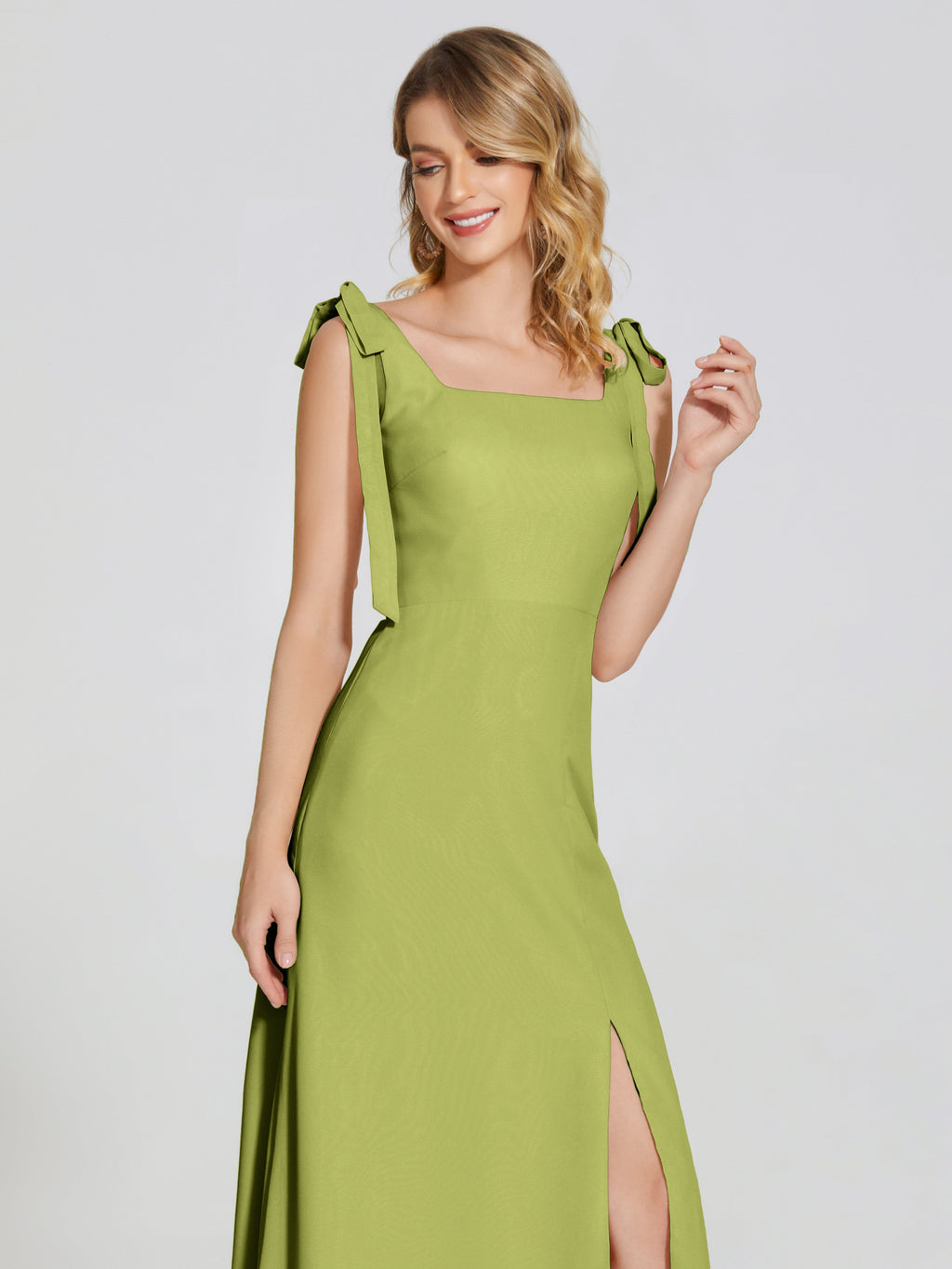 Michelle Detachable Bow-knot Square Bridesmaid Dress