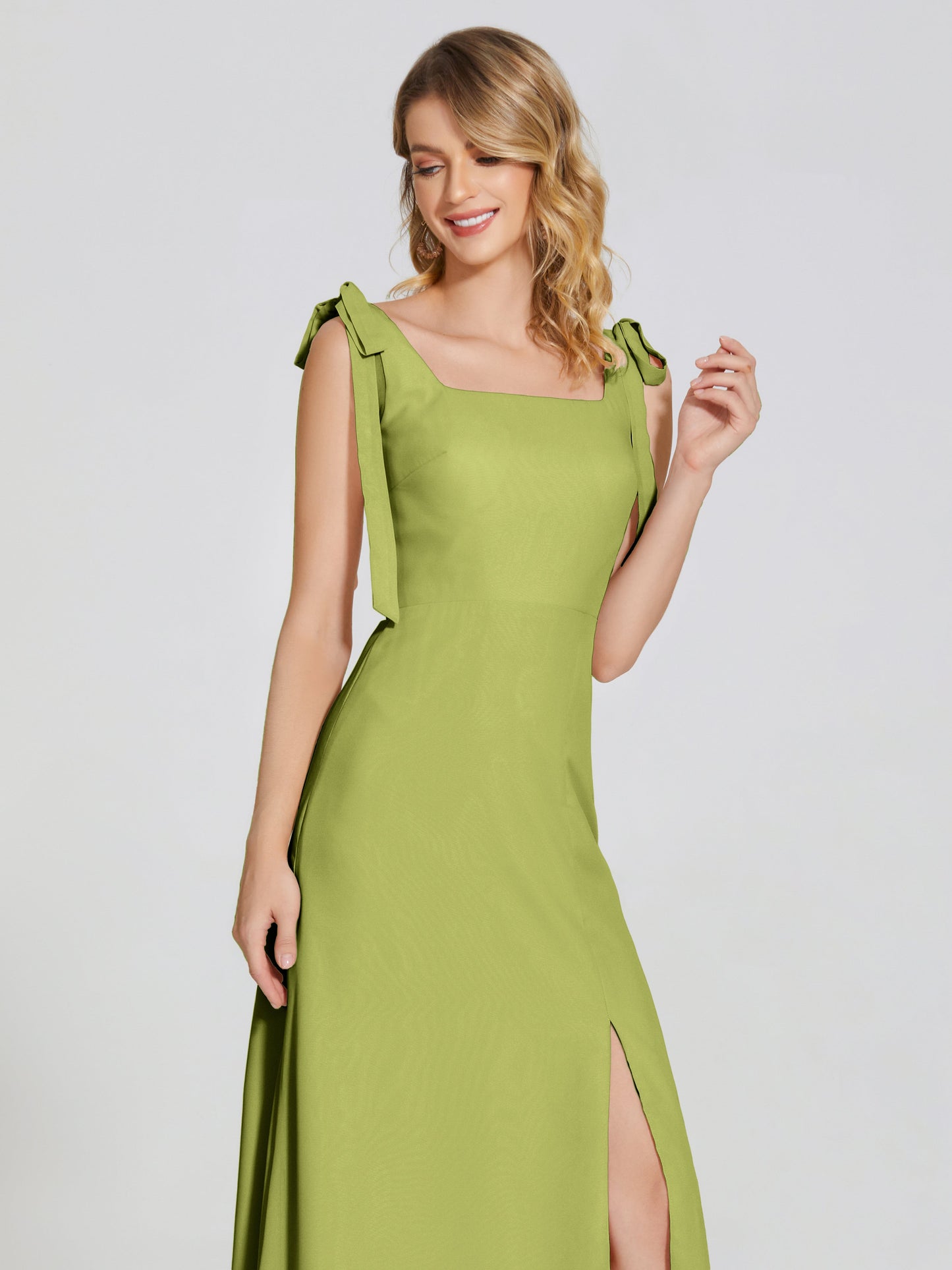 Michelle Detachable Bow-knot Square Bridesmaid Dress