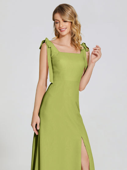 Michelle Detachable Bow-knot Square Bridesmaid Dress