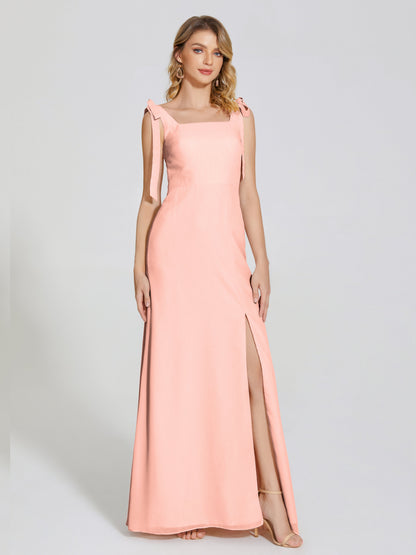 Michelle Detachable Bow-knot Square Bridesmaid Dress