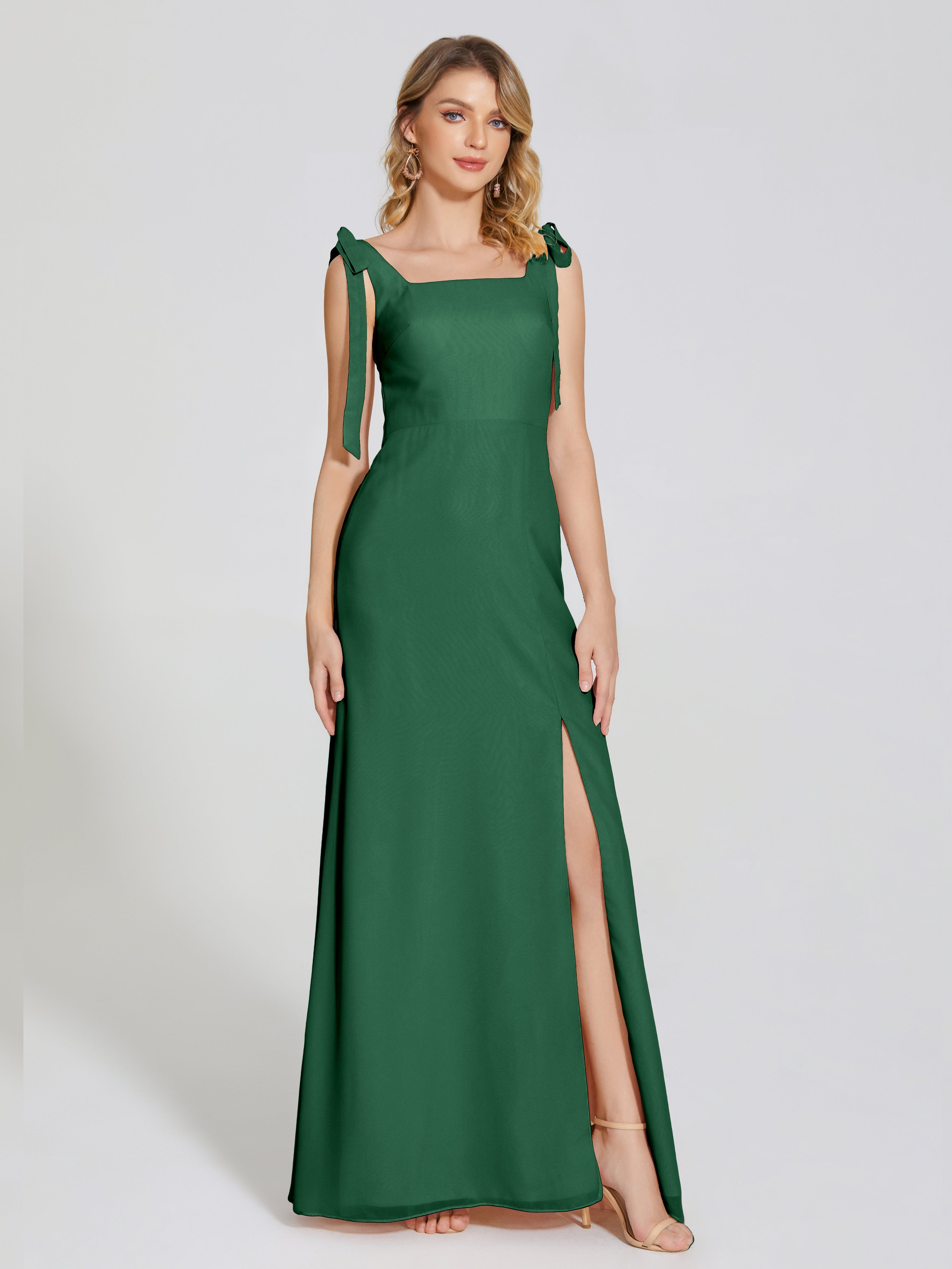 Michelle Detachable Bow-knot Square Bridesmaid Dress