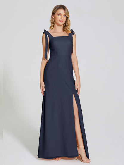 Michelle Detachable Bow-knot Square Bridesmaid Dress