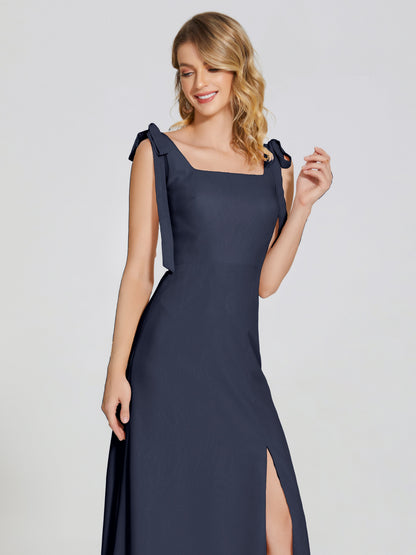 Michelle Detachable Bow-knot Square Bridesmaid Dress