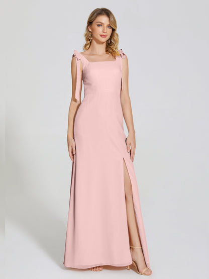 Michelle Detachable Bow-knot Square Bridesmaid Dress