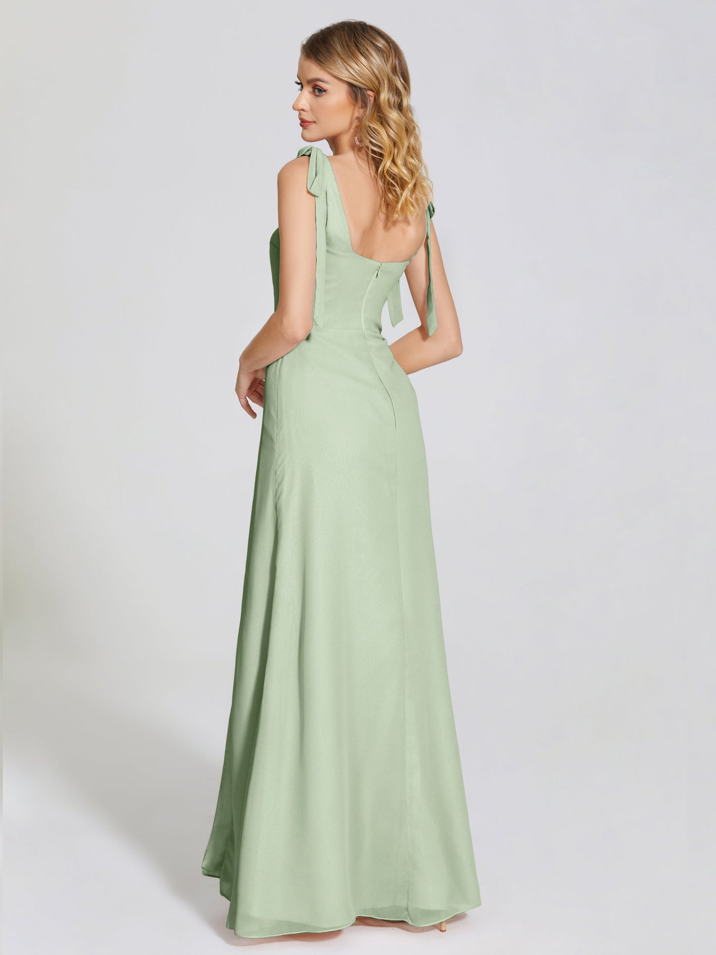 Michelle Detachable Bow-knot Square Bridesmaid Dress