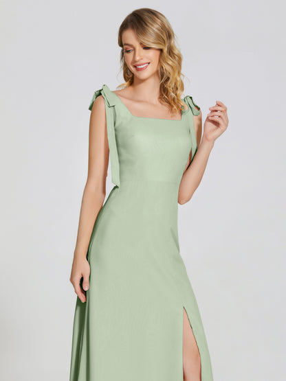Michelle Detachable Bow-knot Square Bridesmaid Dress