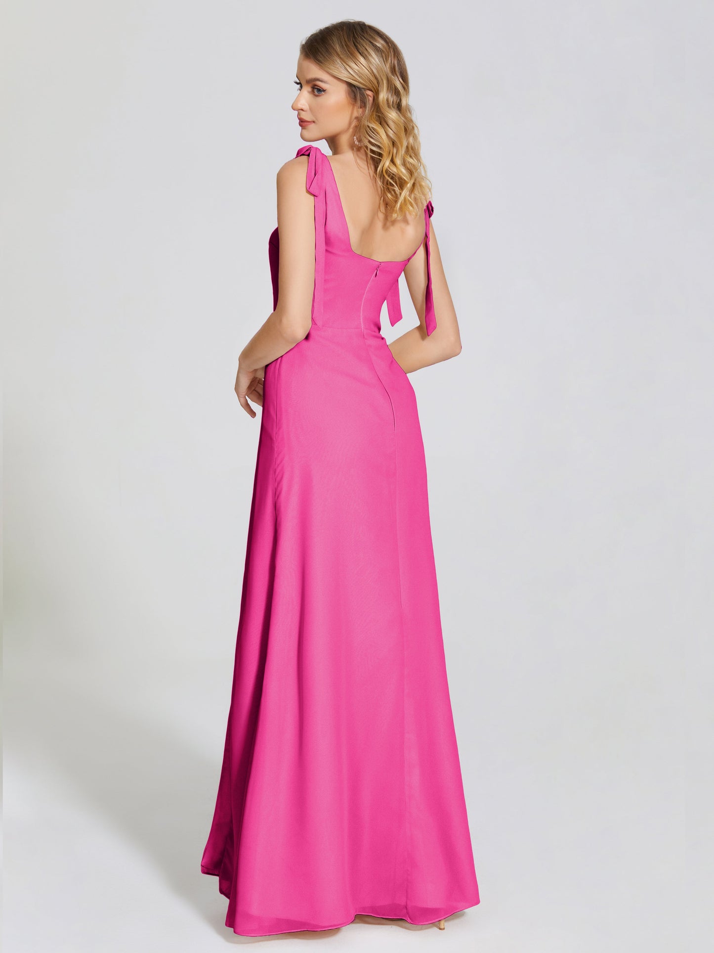 Michelle Detachable Bow-knot Square Bridesmaid Dress