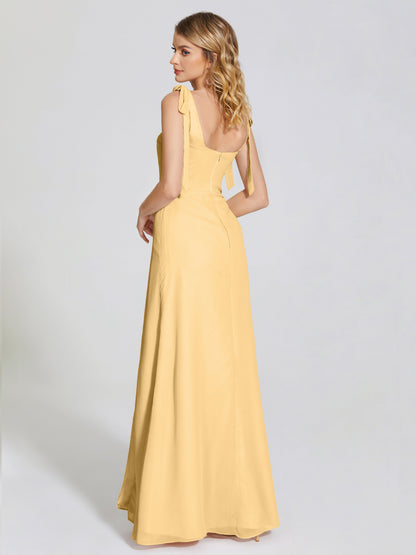 Michelle Detachable Bow-knot Square Bridesmaid Dress