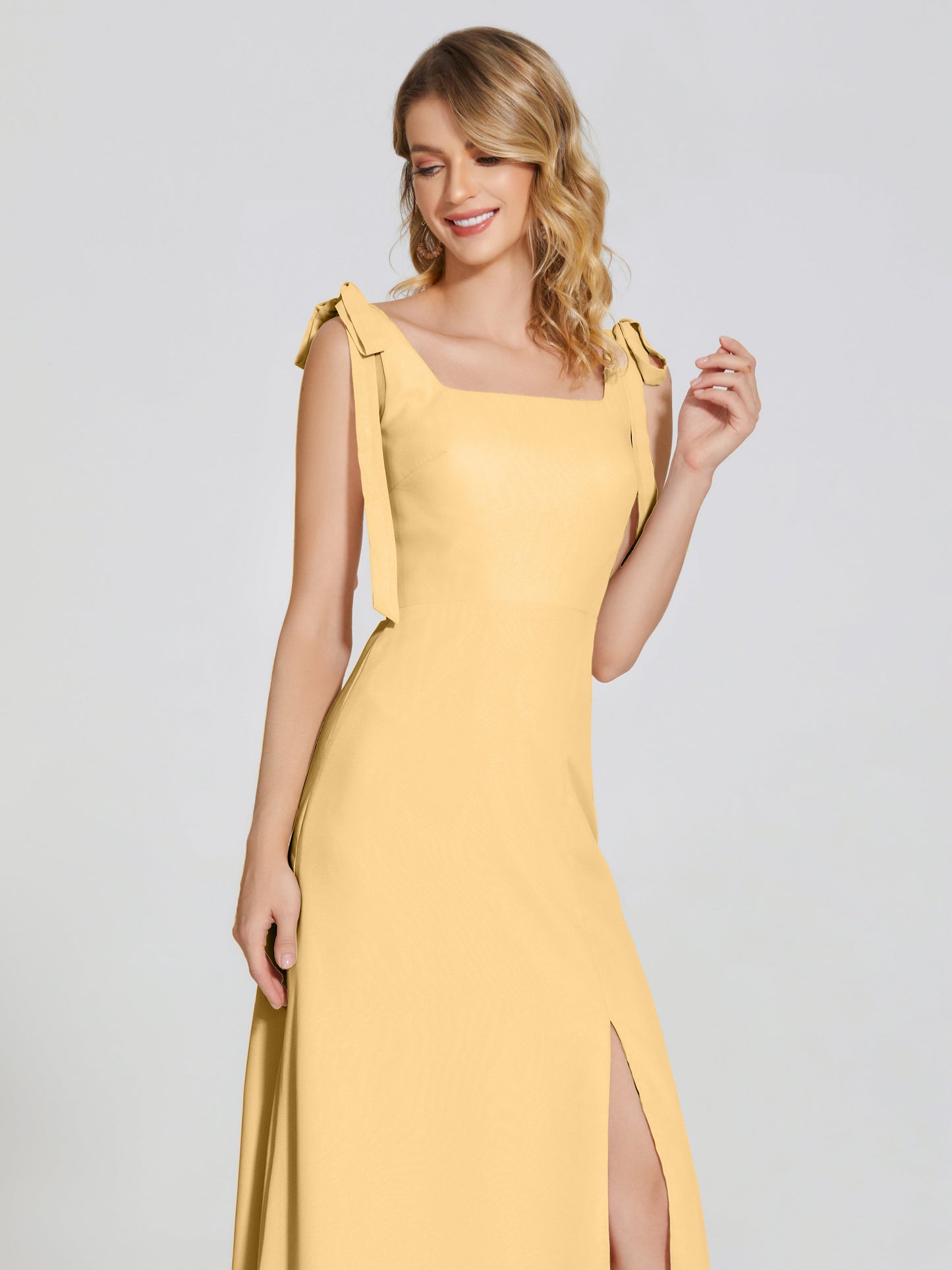 Michelle Detachable Bow-knot Square Bridesmaid Dress