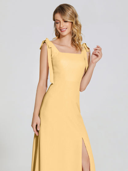 Michelle Detachable Bow-knot Square Bridesmaid Dress