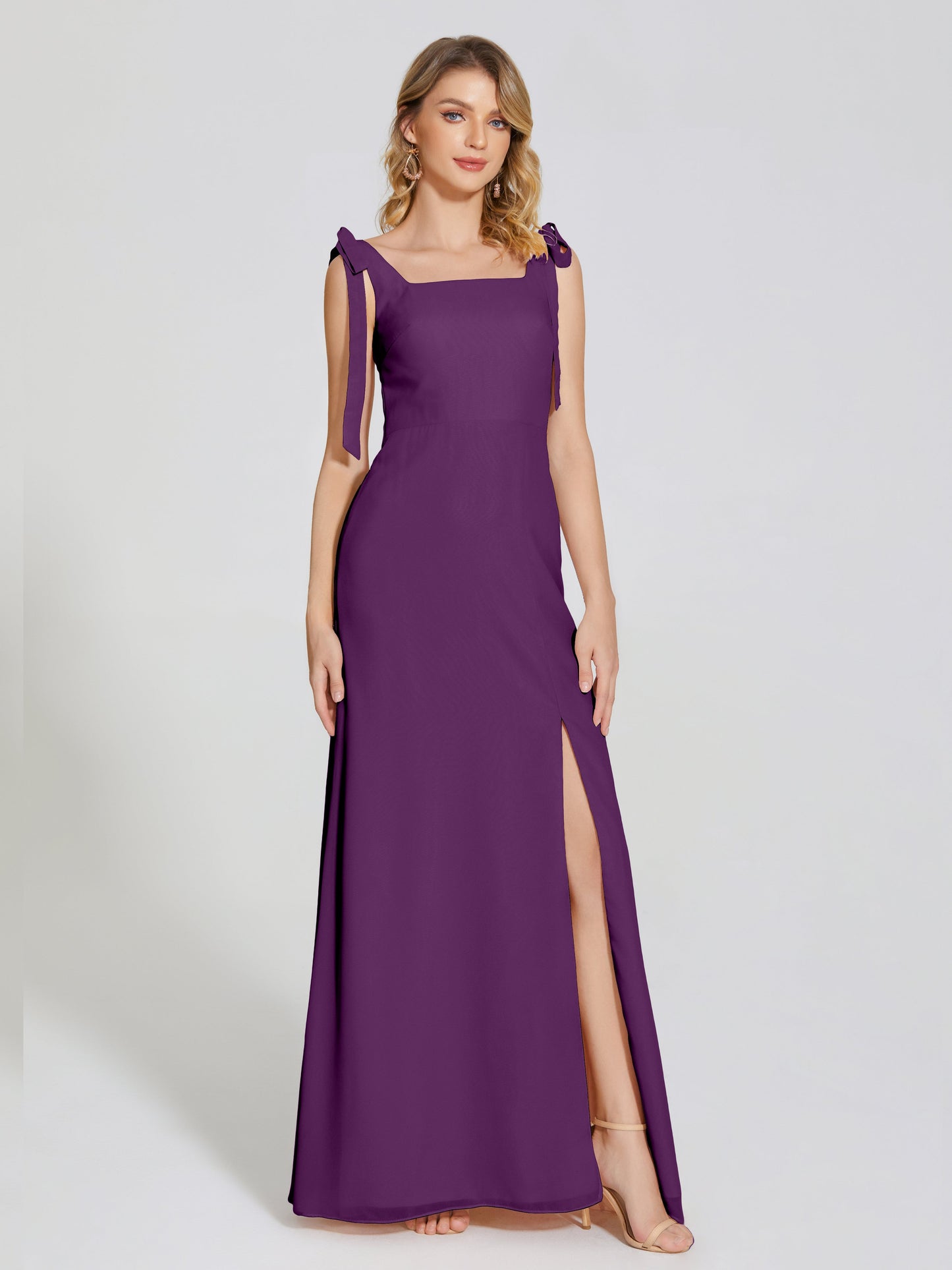 Michelle Detachable Bow-knot Square Bridesmaid Dress