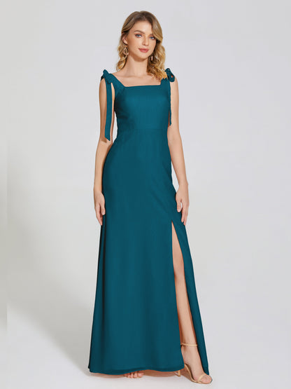 Michelle Detachable Bow-knot Square Bridesmaid Dress