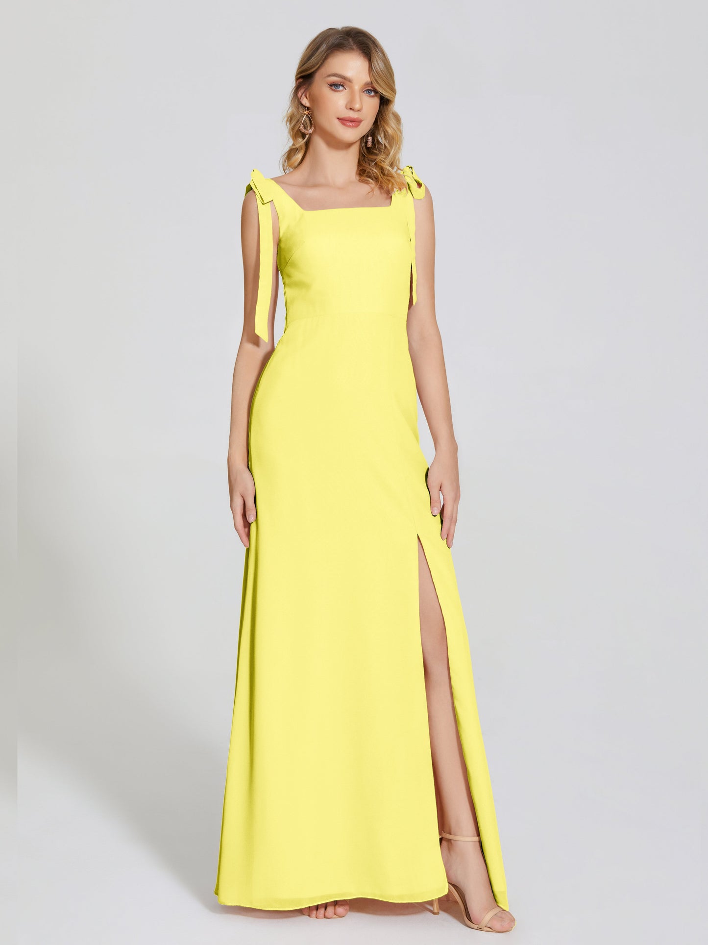 Michelle Detachable Bow-knot Square Bridesmaid Dress