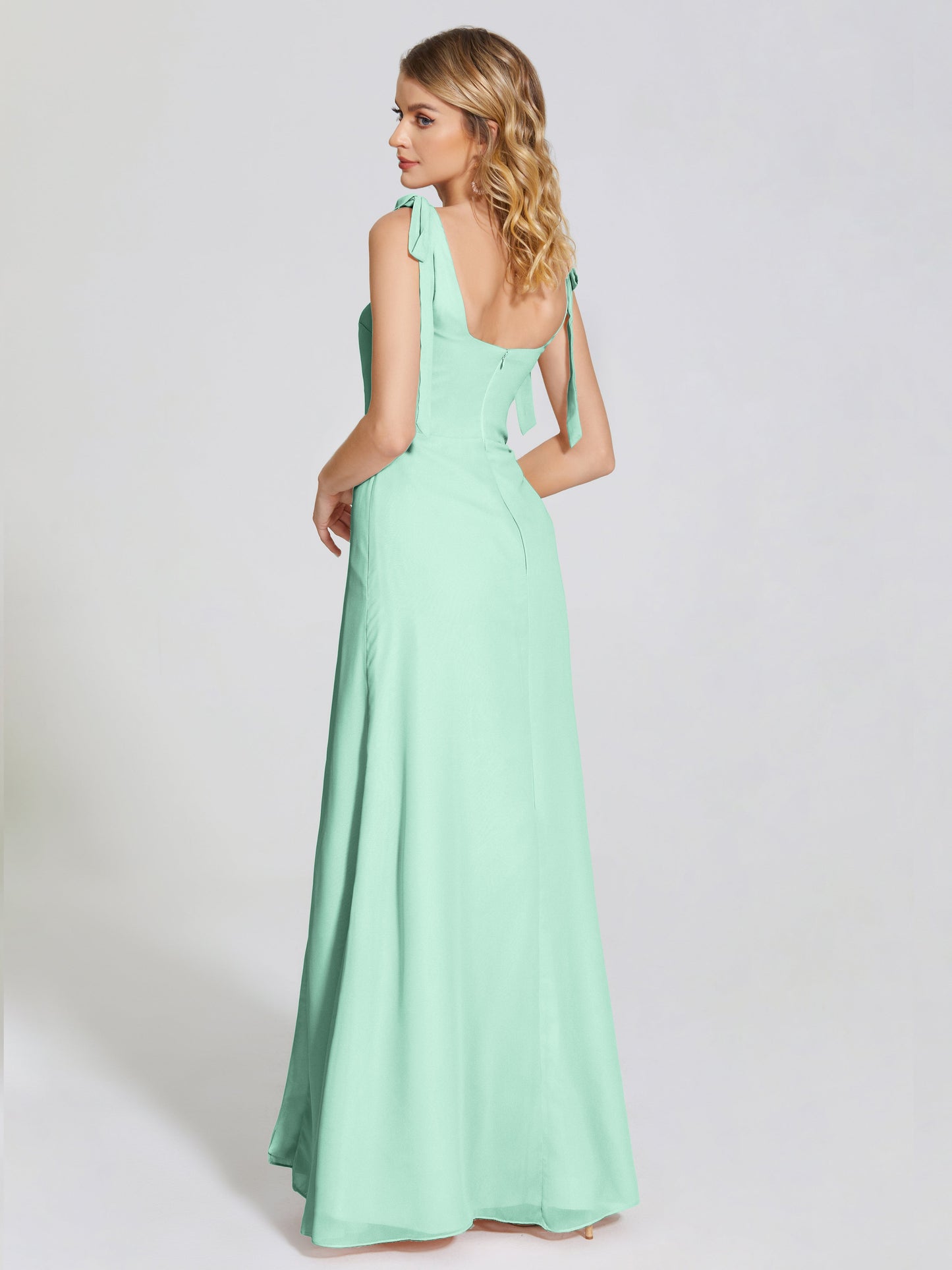 Michelle Detachable Bow-knot Square Bridesmaid Dress