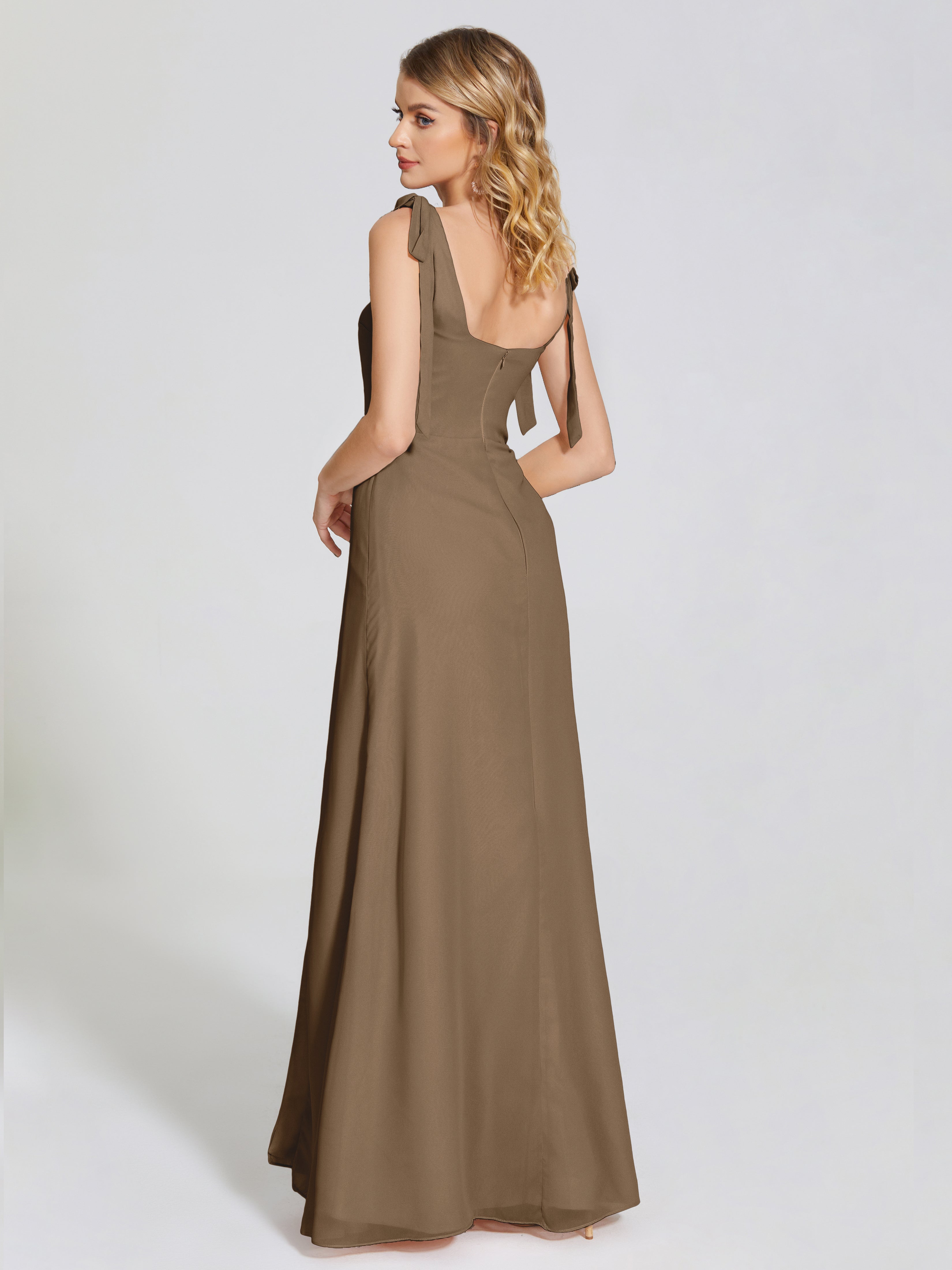 Michelle Detachable Bow-knot Square Bridesmaid Dress
