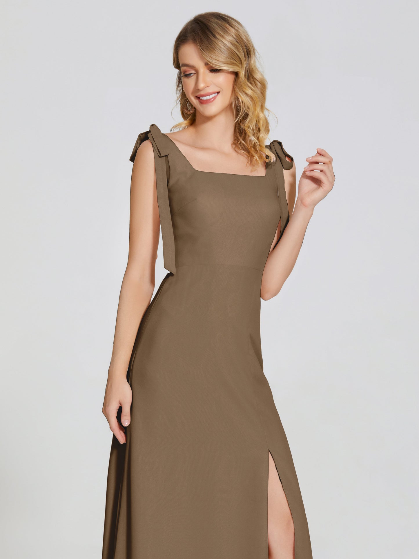 Michelle Detachable Bow-knot Square Bridesmaid Dress