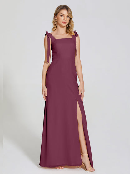 Michelle Detachable Bow-knot Square Bridesmaid Dress