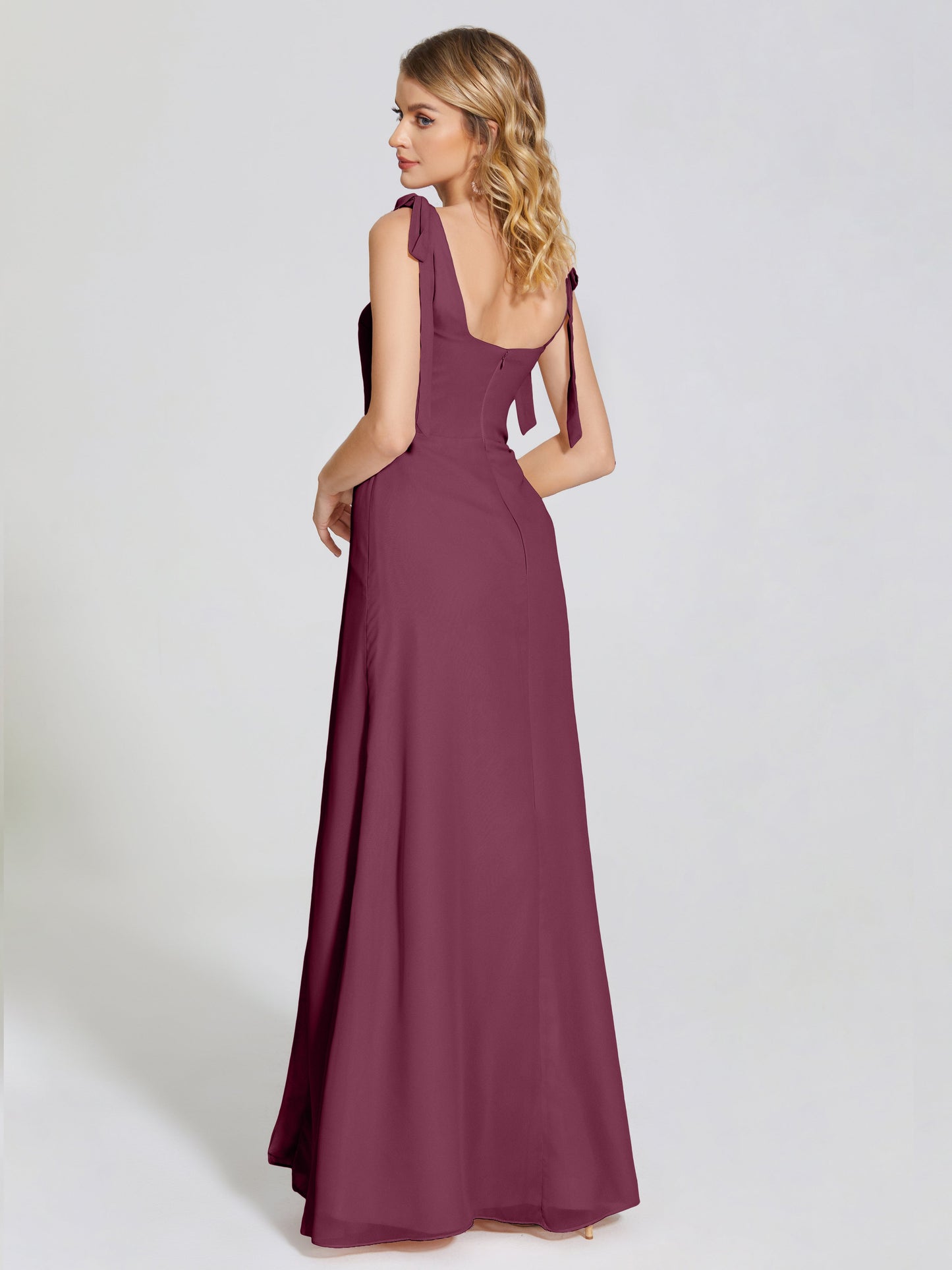 Michelle Detachable Bow-knot Square Bridesmaid Dress