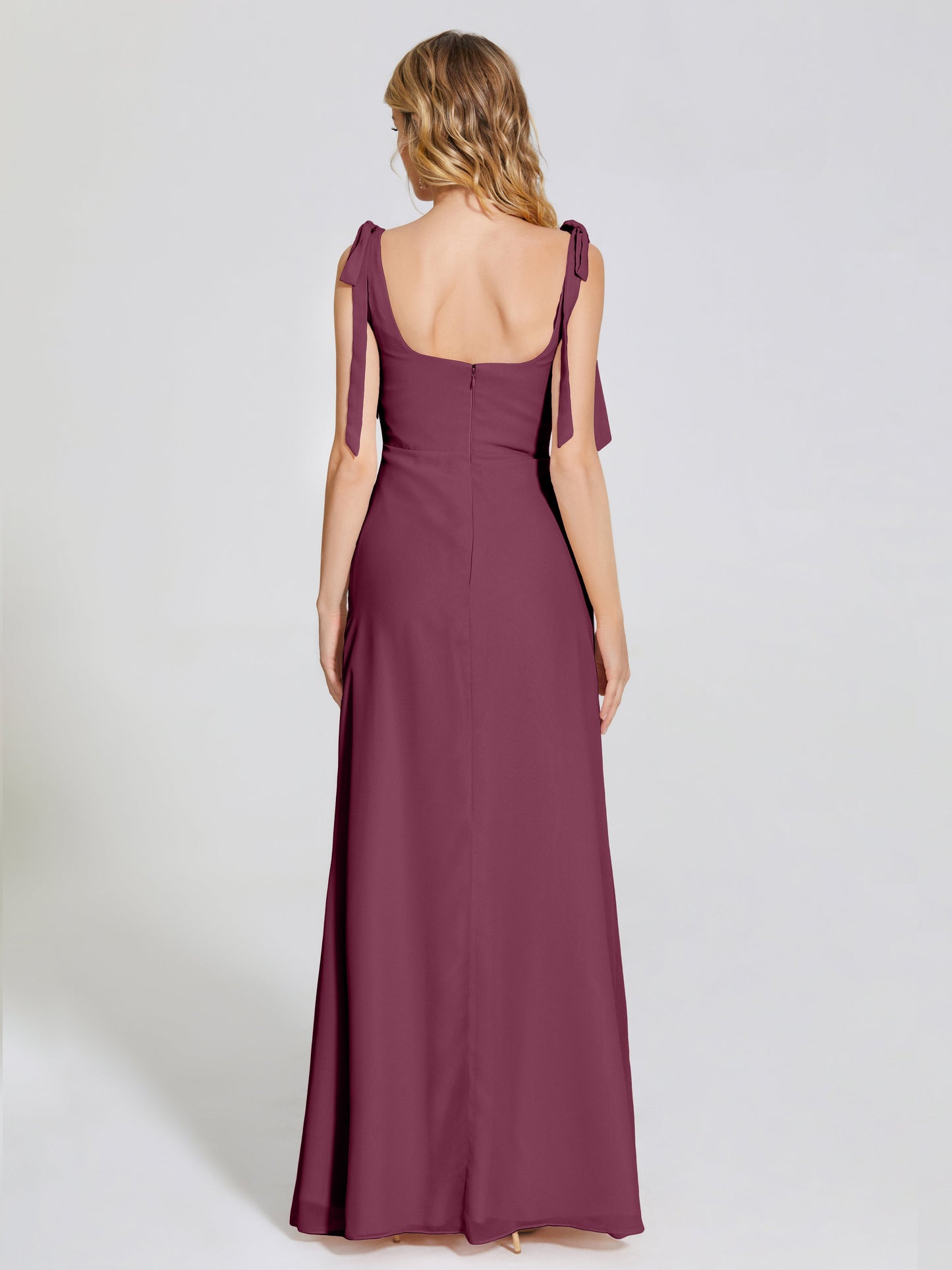 Michelle Detachable Bow-knot Square Bridesmaid Dress