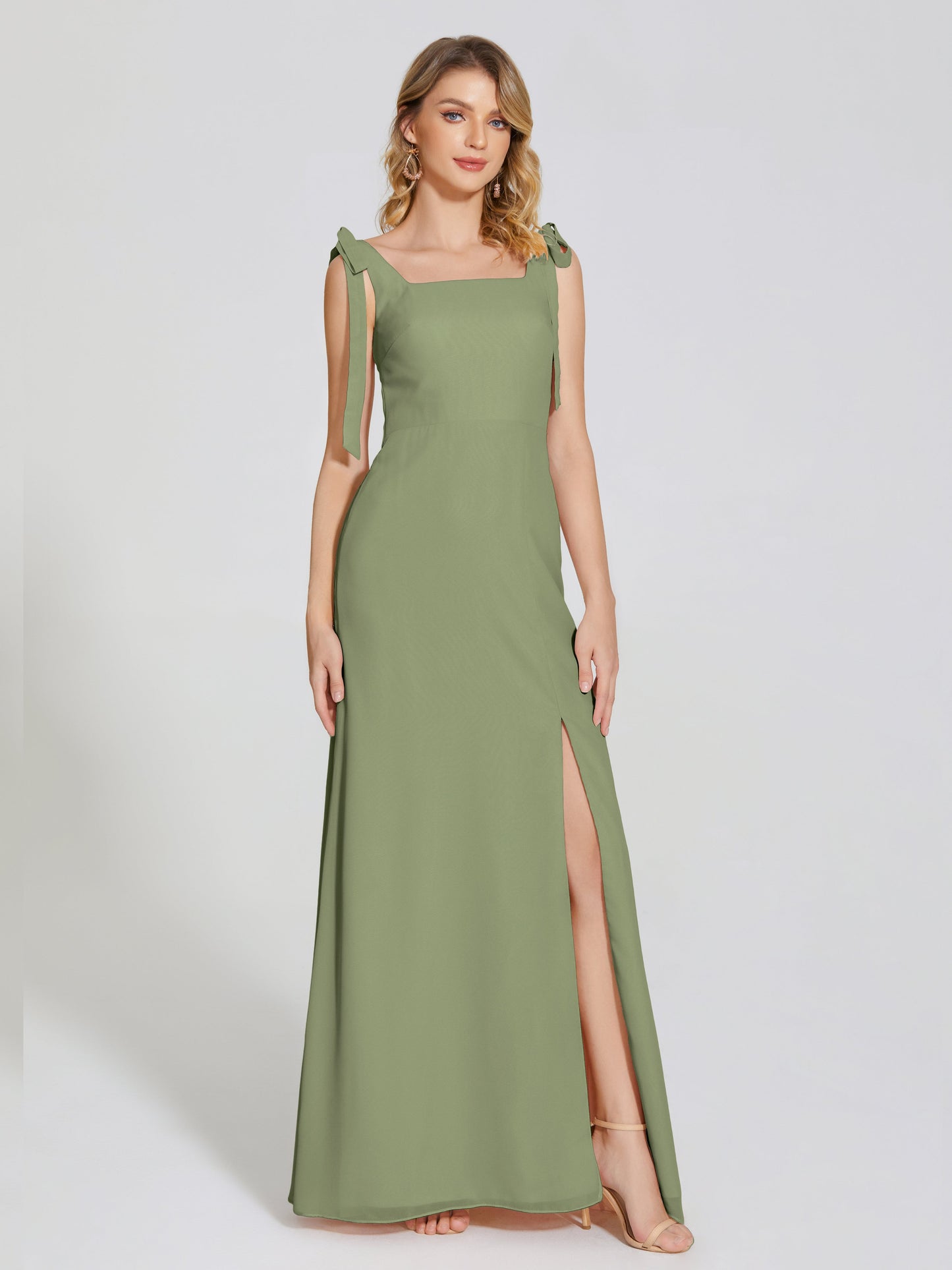 Michelle Detachable Bow-knot Square Bridesmaid Dress